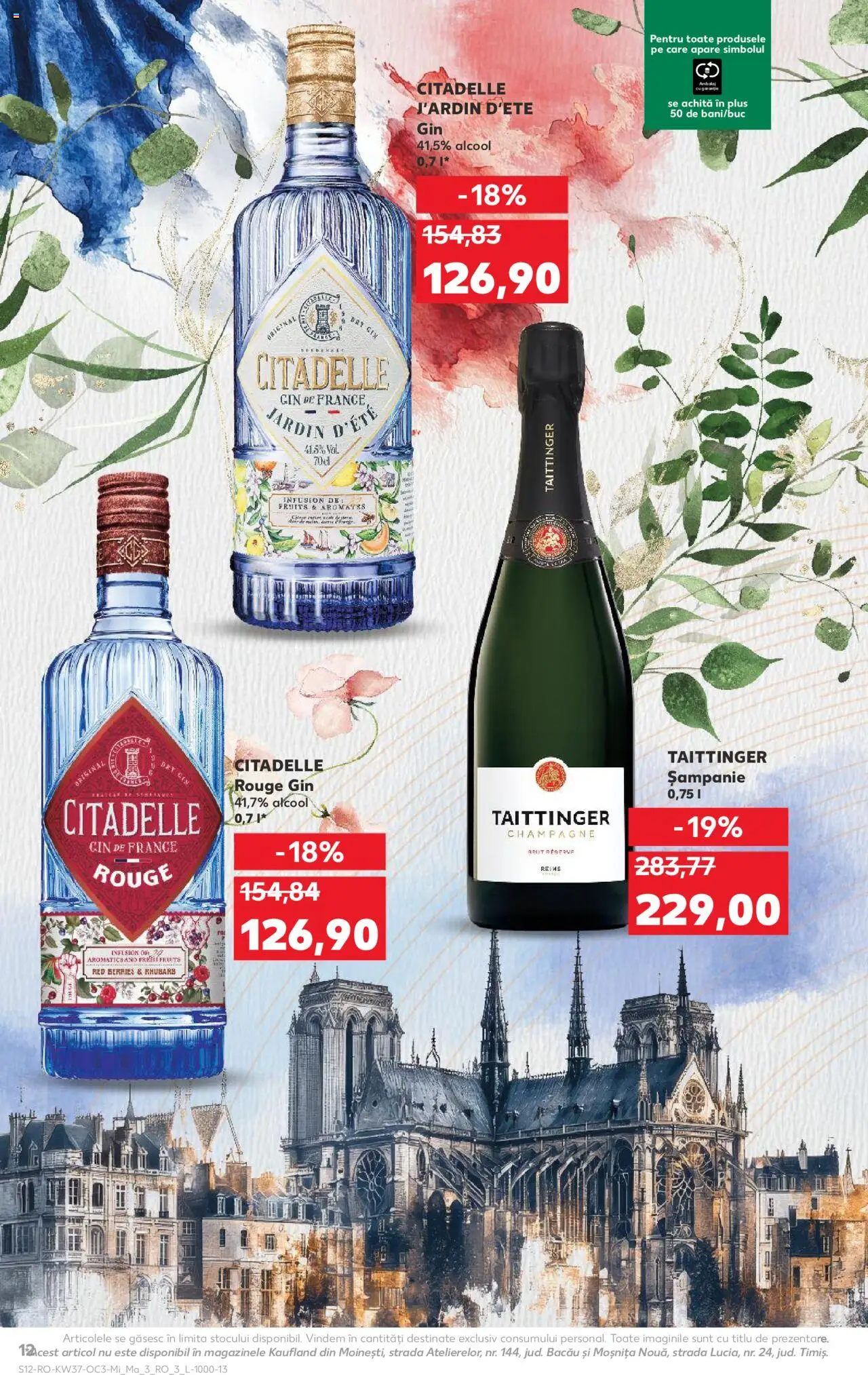 Kaufland RO akciós ujság - amely érvényes a következő dátumtól: 10.09.2025 | Oldal: 12 | Termékek: Gin
