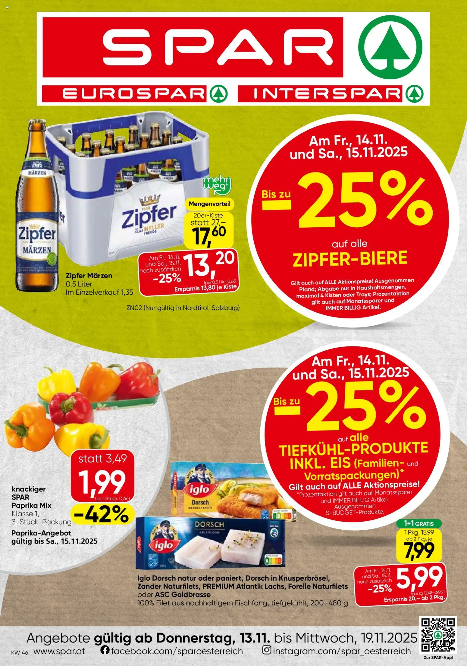Spar Flugblatt - Tirol gültig ab 13.11.2025 | Seite: 1 | Produkte: Eis