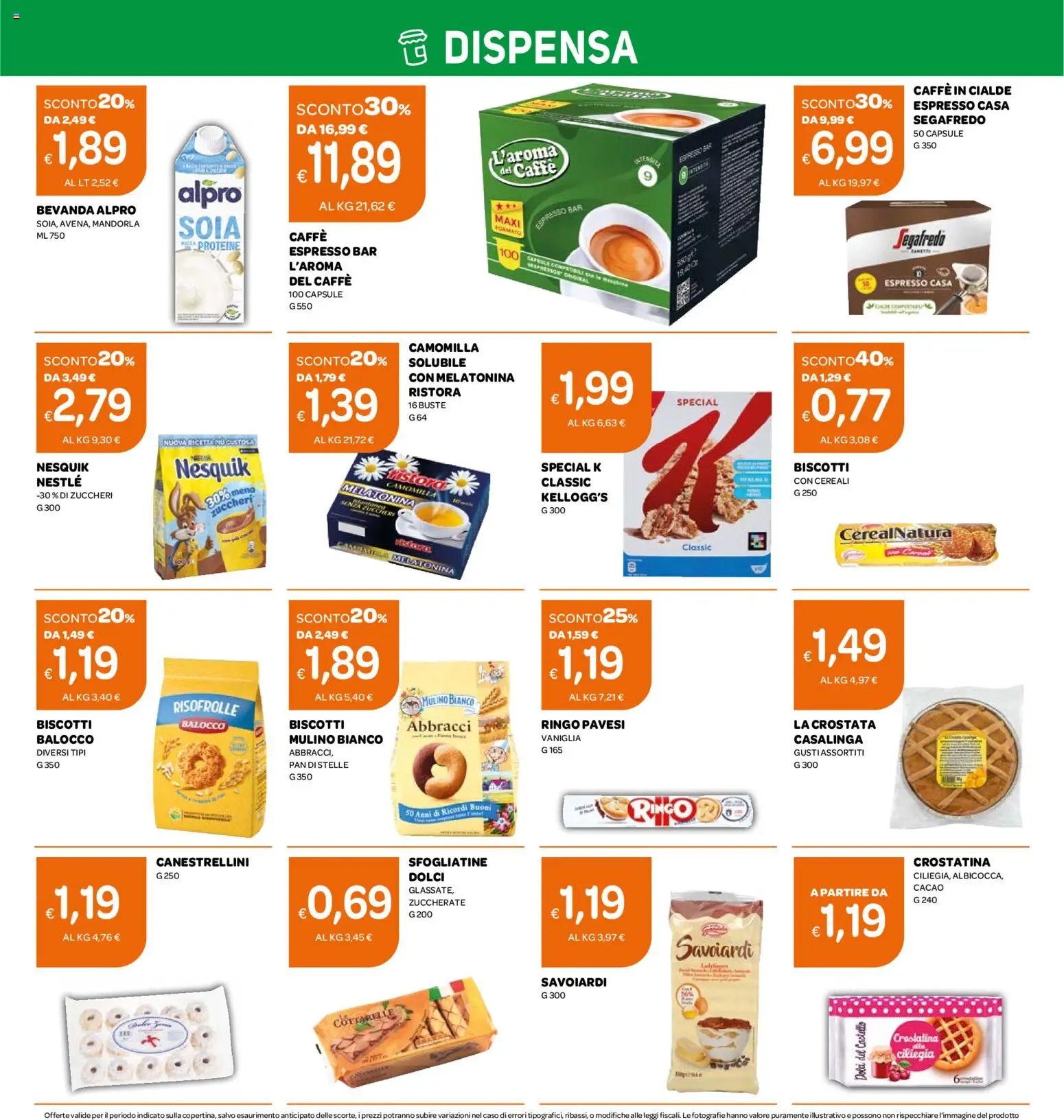 Volantino Ekom del 02.01.2026 | Pagina: 2 | Prodotti: Caffè, Cereali, Biscotti, Cacao