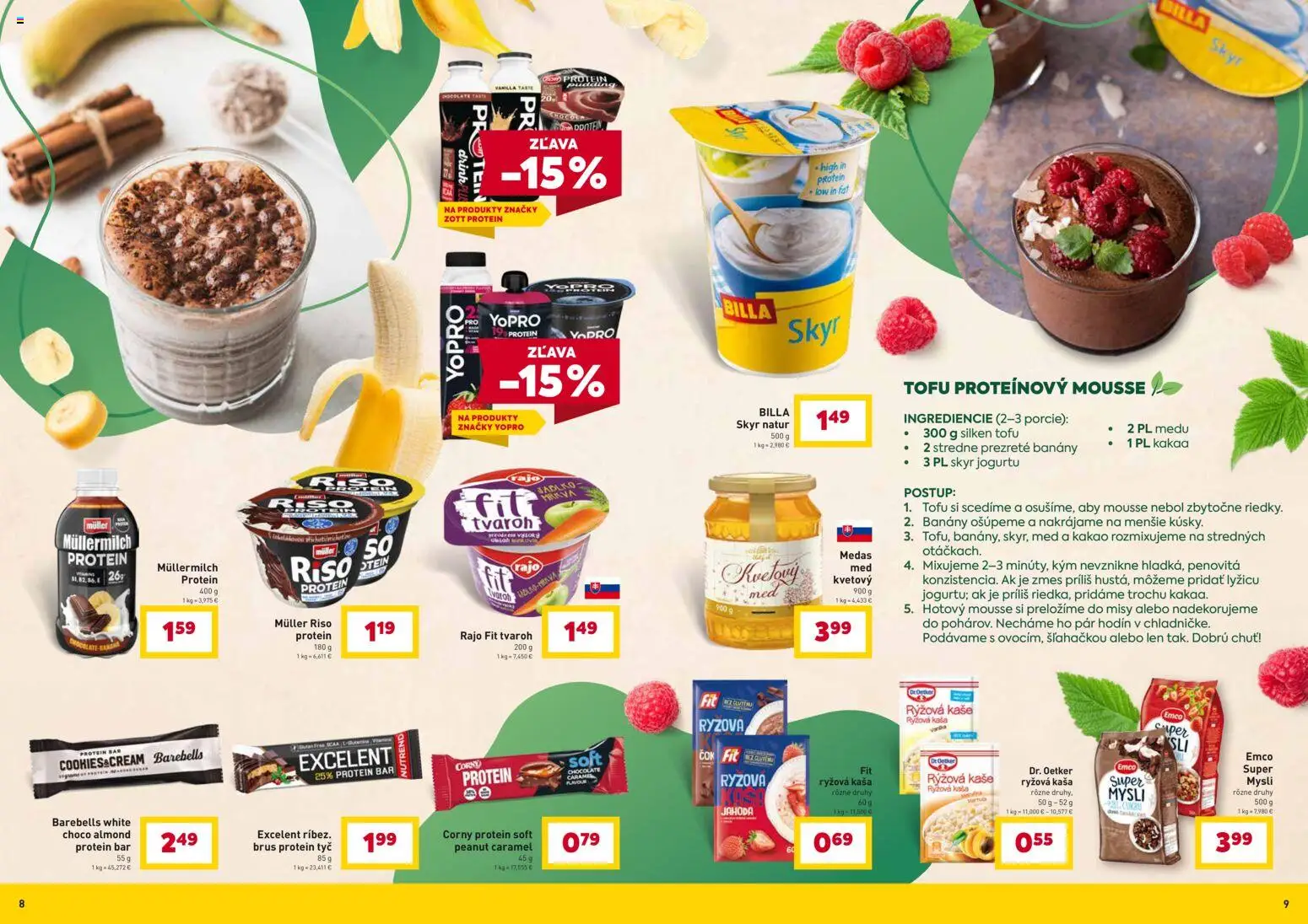 Nové Billa akcie – leták je platný od 02.01.2026 | Strana: 5 | Produkty: Protein, Tvaroh, Med, Kakao