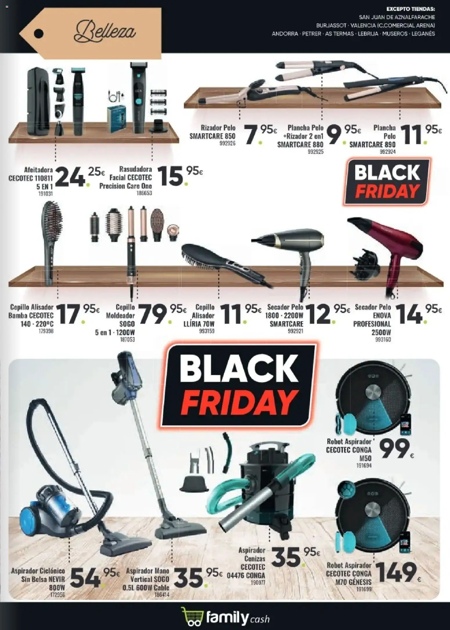 Family Cash Black Friday │ válido desde el 10.11.2025 | Página: 16 | Productos: Cepillo, Bolsa, Plancha, Aspirador