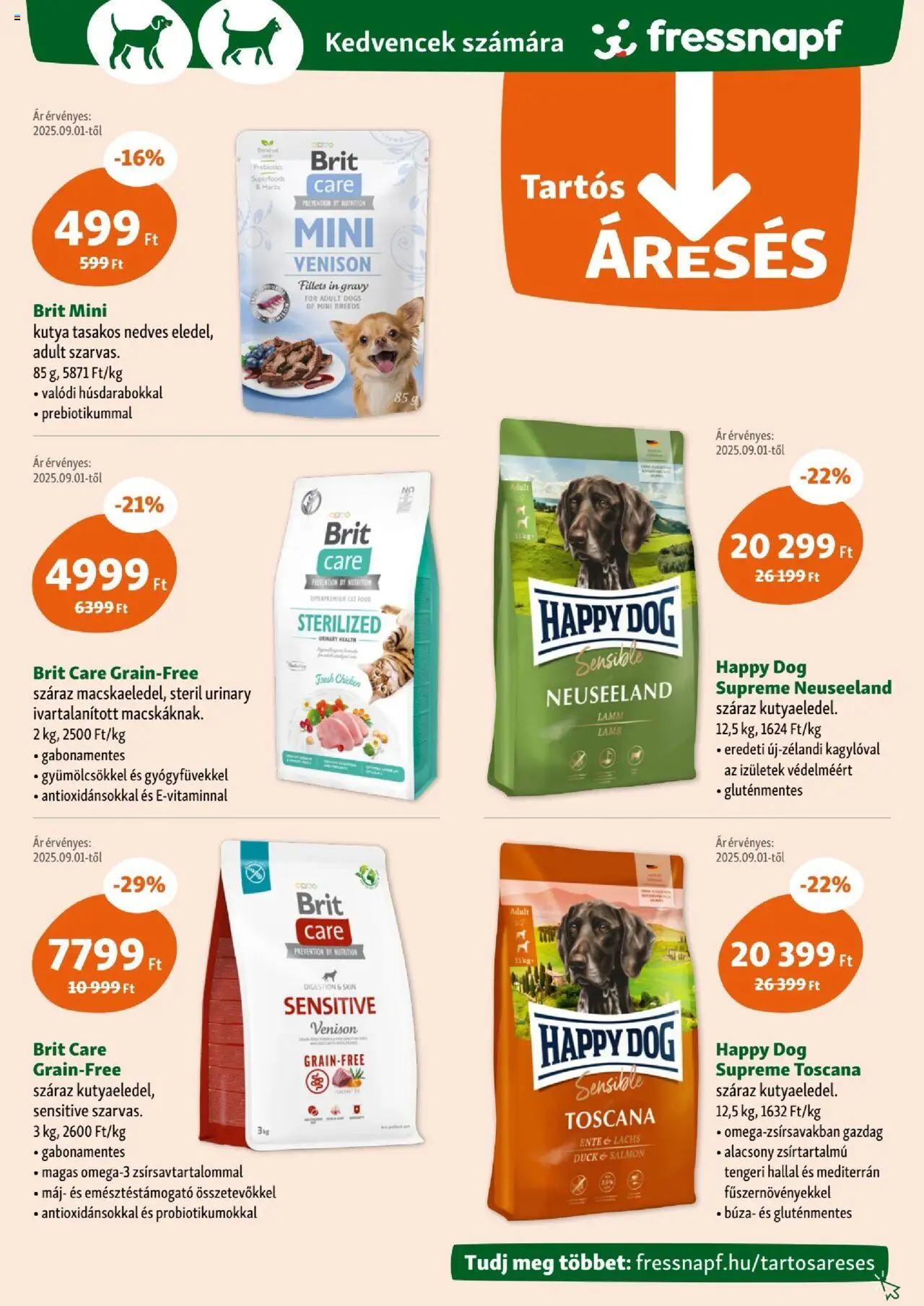 Fressnapf akciós ujság - amely érvényes a következő dátumtól: 11.09.2025 | Oldal: 4 | Termékek: Gluténmentes