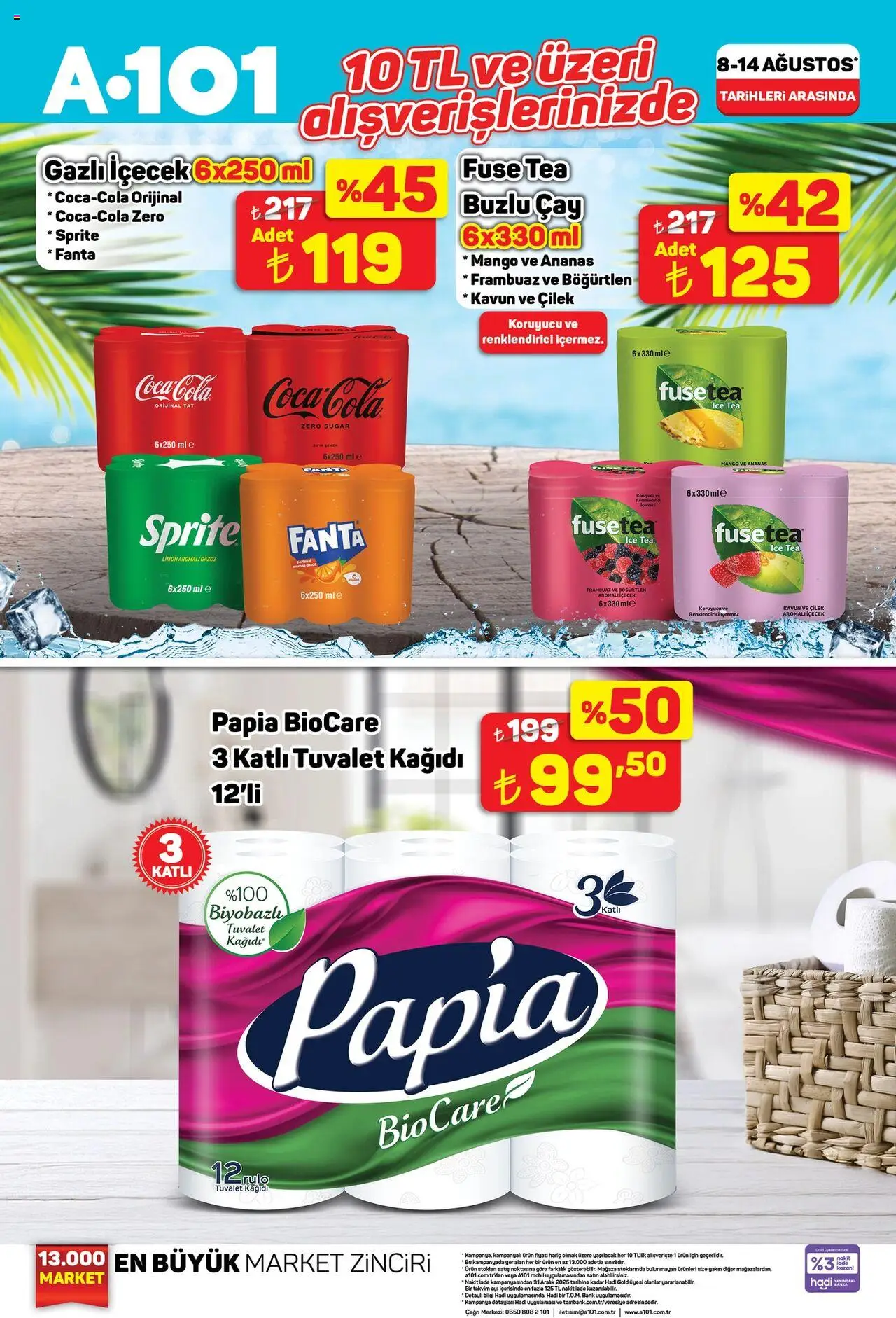 A101 Katalog - 08.08.2025 tarihinden itibaren geçerlidir | Sayfa: 5 | Ürünler: Tuvalet, Mango, Kavun, Fanta