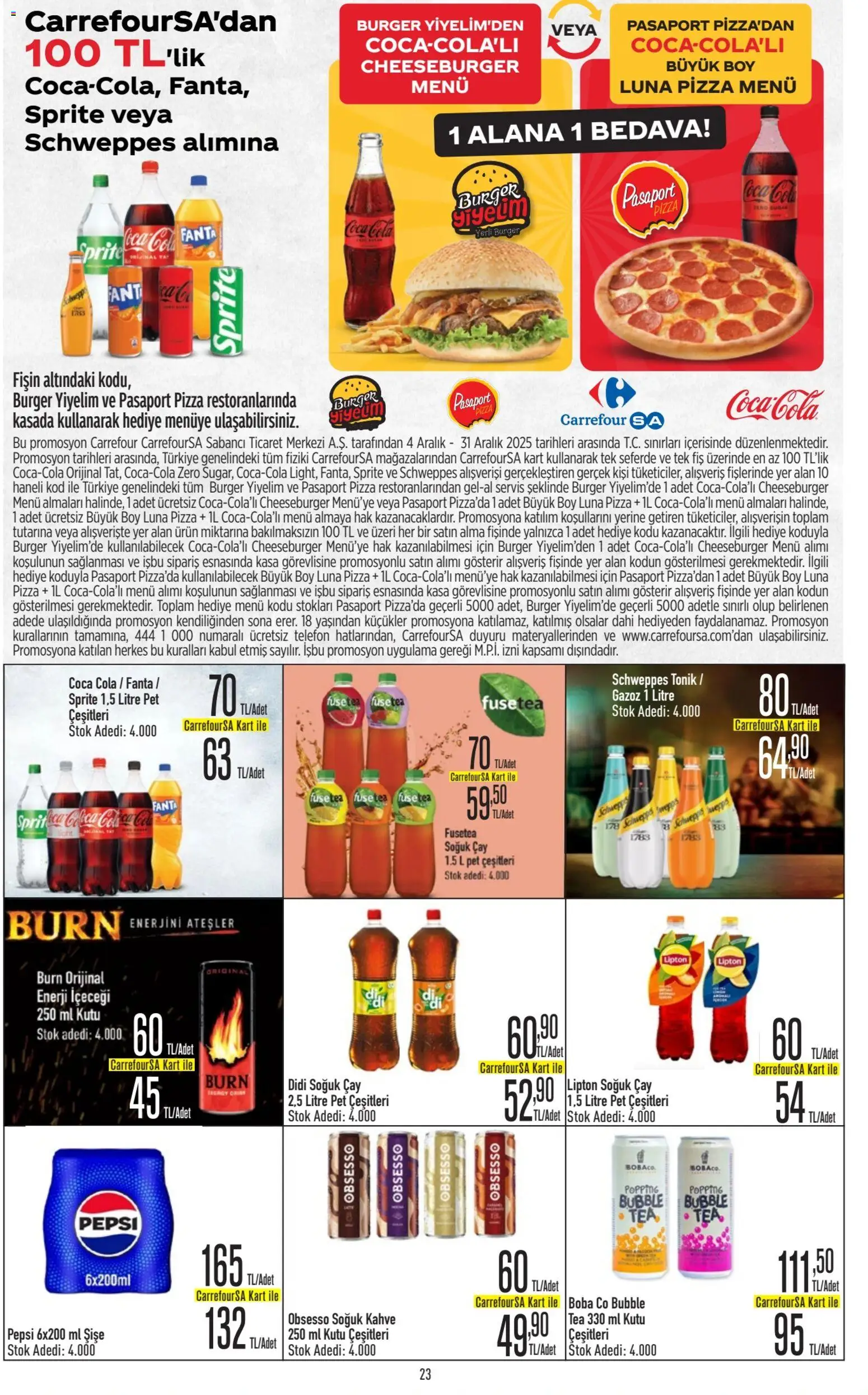 CarrefourSA Katalog - 04.12.2025 tarihinden itibaren geçerlidir | Sayfa: 23 | Ürünler: Pizza, Kasa, Soğuk çay, Sprite