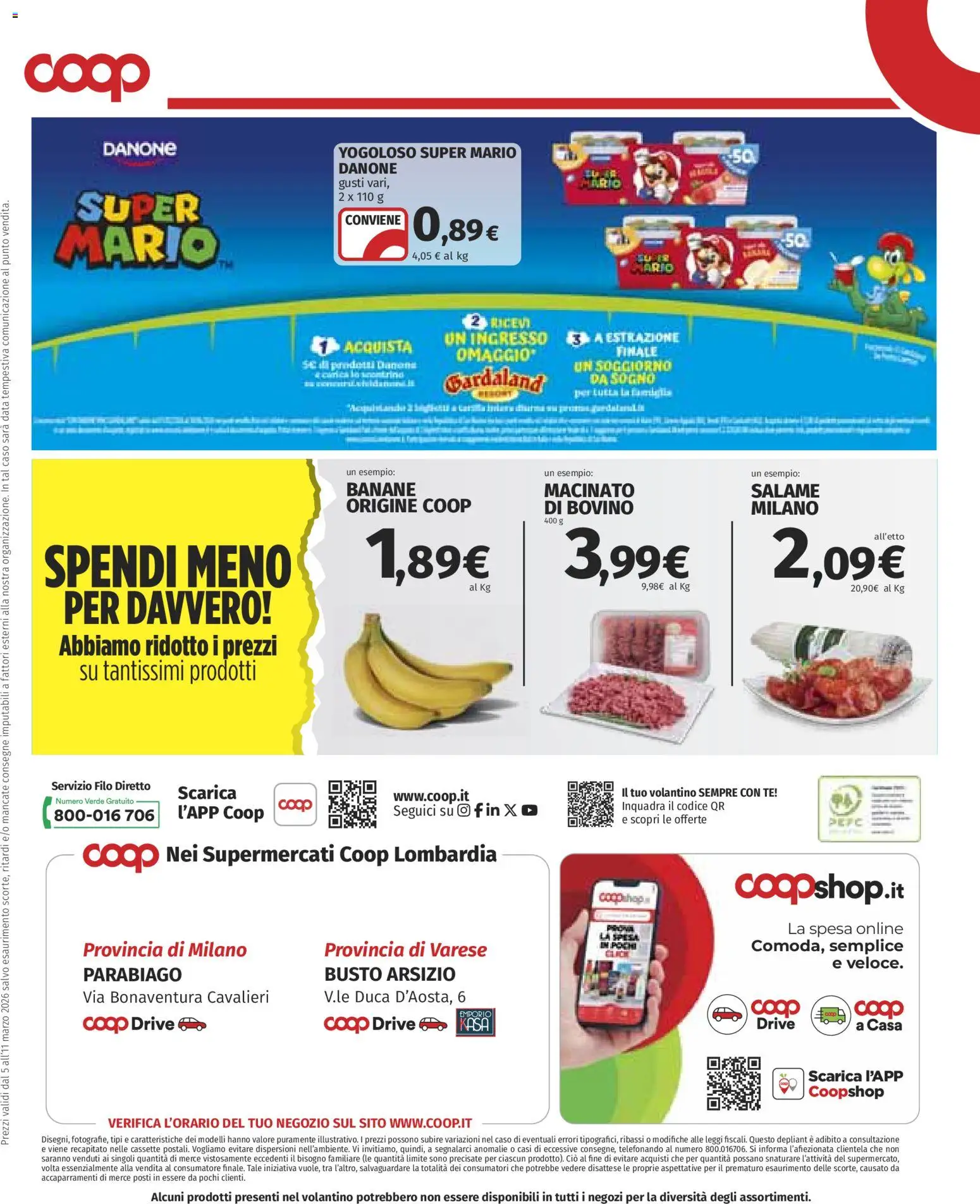 Volantino COOP del 05.03.2026 | Pagina: 36 | Prodotti: Salame, Banane, Data, Macinato