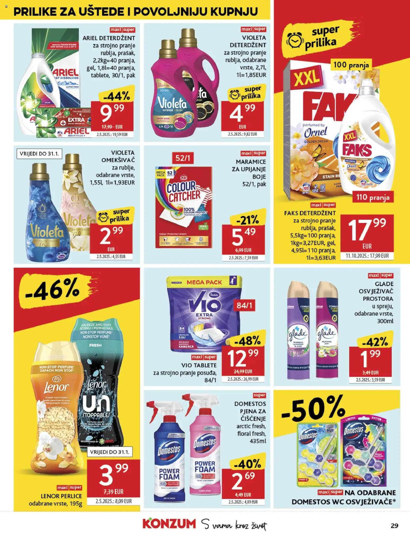 Konzum HR akciós ujság - amely érvényes a következő dátumtól: 07.01.2026 | Oldal: 29 | Termékek: Ariel, WC