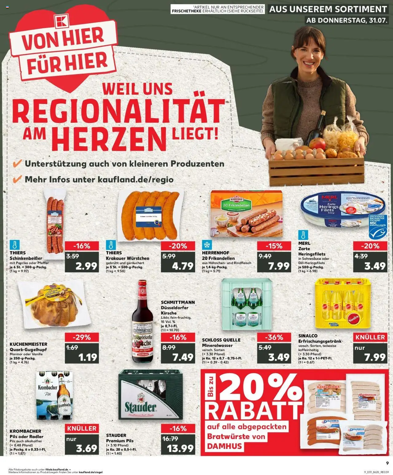Kaufland prospekt Essen	 - gültig ab dem 03.08.2025 | Seite: 20 | Produkte: Hahnchen, Mineralwasser, Pfeffer, Rindfleisch