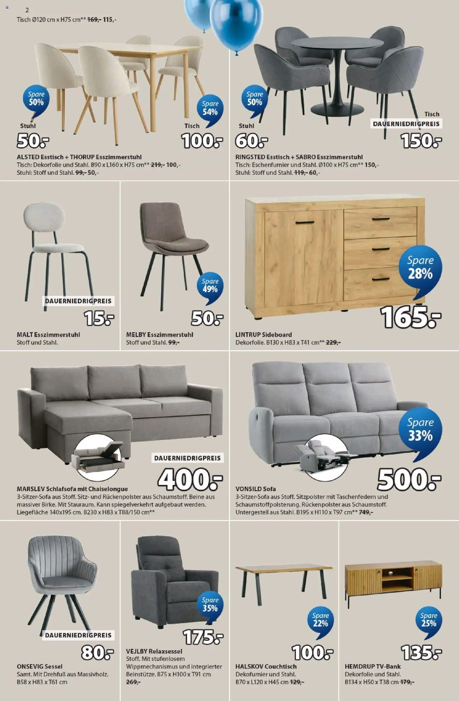 JYSK Aktuelle Prospekt – gültig ab 21.03.2026 | Seite: 2 | Produkte: Schlafsofa, Relaxsessel, Tisch, Stuhl