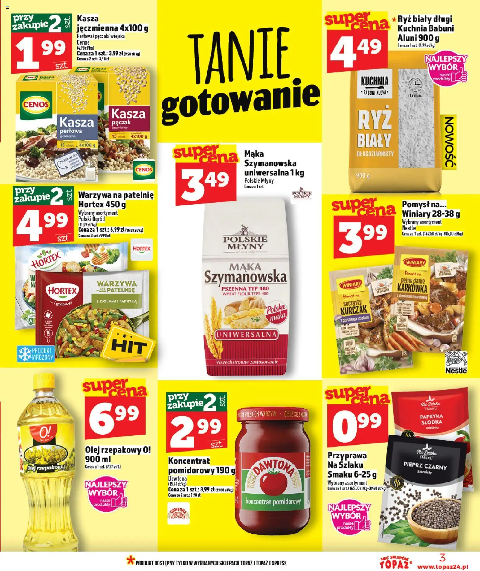 Topaz Gazetka od 29.01.2026 | Strona: 3 | Produkty: Kurczak, Papryka, Olej, Warzywa