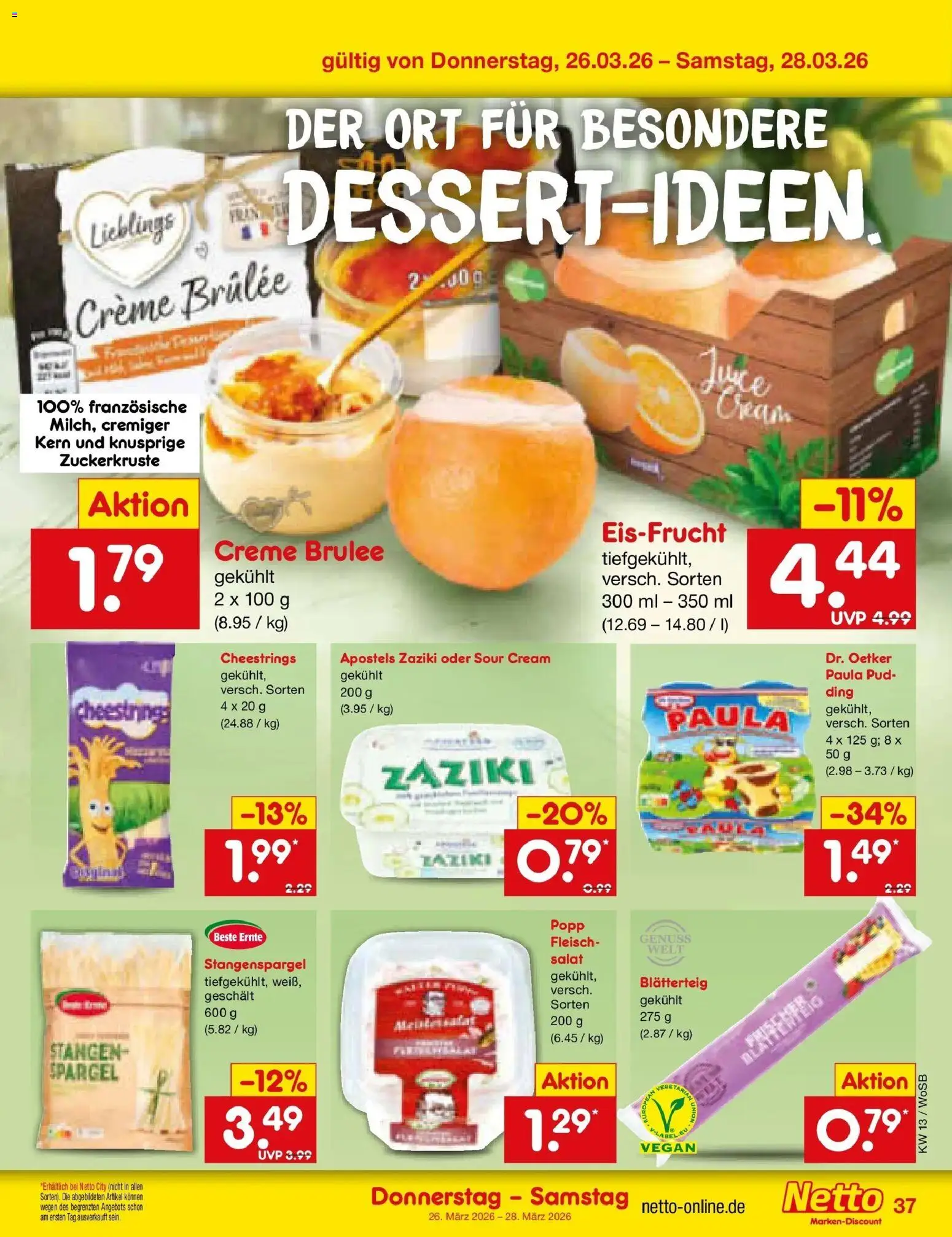 Netto Marken-Discount Prospekt Lahnau	 – gültig ab 23.03.2026 | Seite: 53 | Produkte: Spargel, Creme brulee, Fleisch, Salat