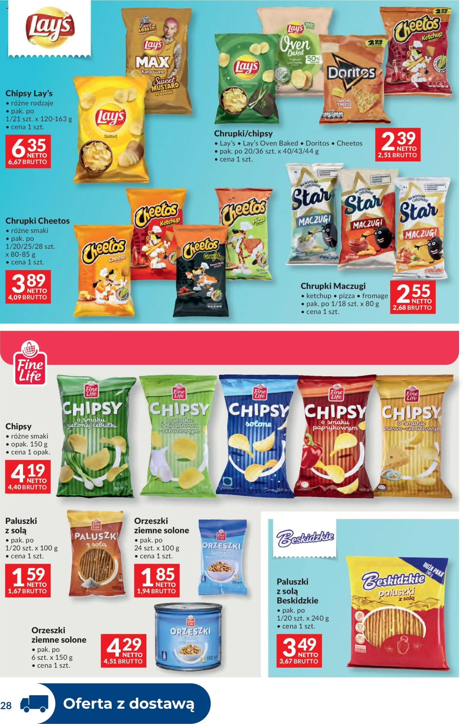 Makro gazetka - Dystrybucja do sklepów od 07.04.2026 | Strona: 28 | Produkty: Chipsy, Chrupki, Doritos, Pizza