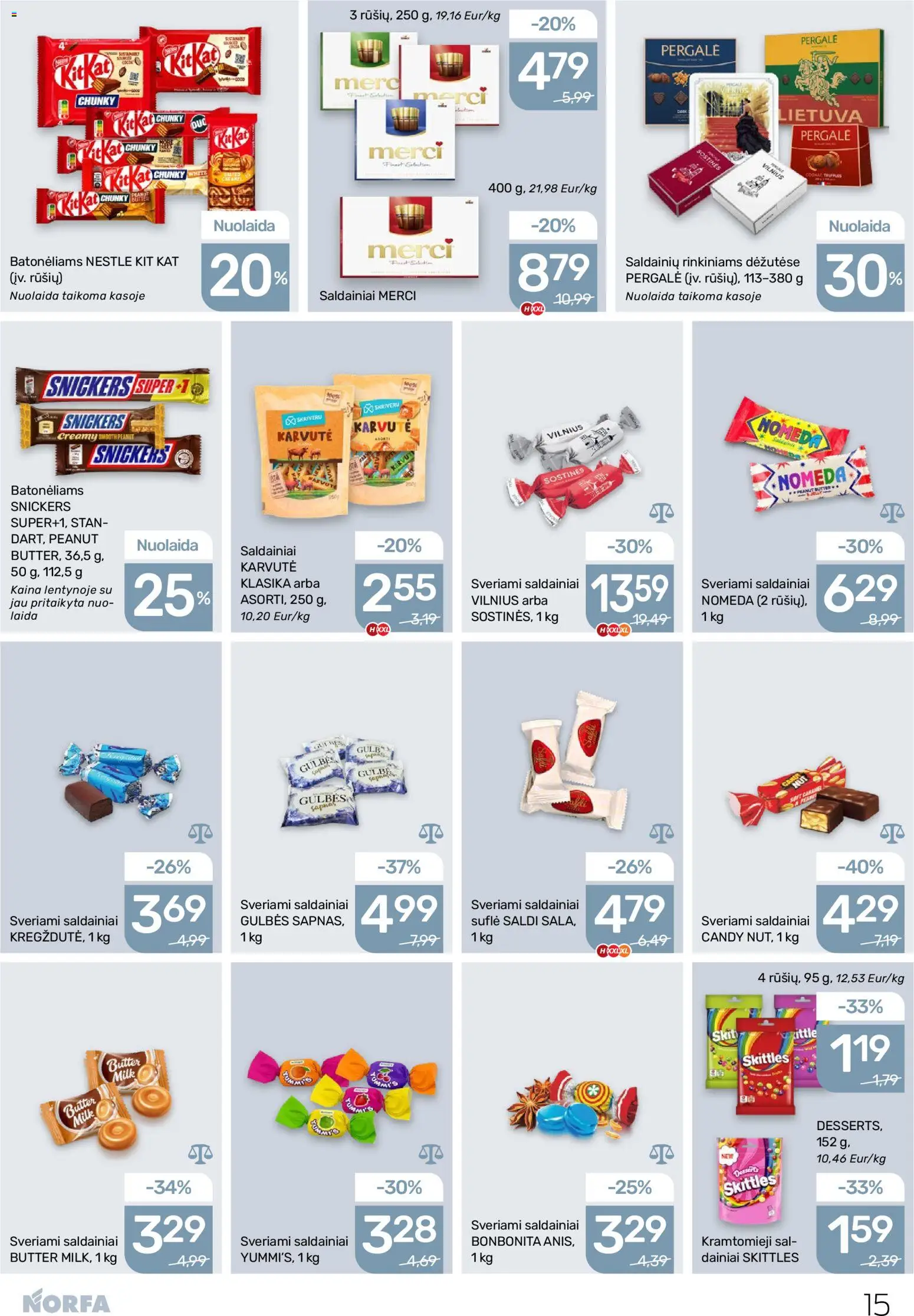 NORFA akcijos nuo 02.04.2026 | Puslapis: 15 | Prekių: Saldainiai