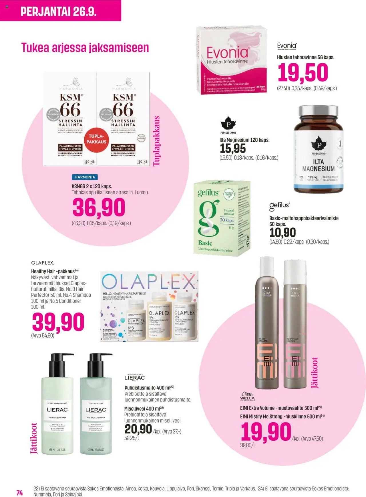 Sokos - 3+1 kuvasto 2025 – voimassa 24.09.2025 alkaen | Sivu: 74 | Tuotteet: Shampoo, Mousse, Misellivesi