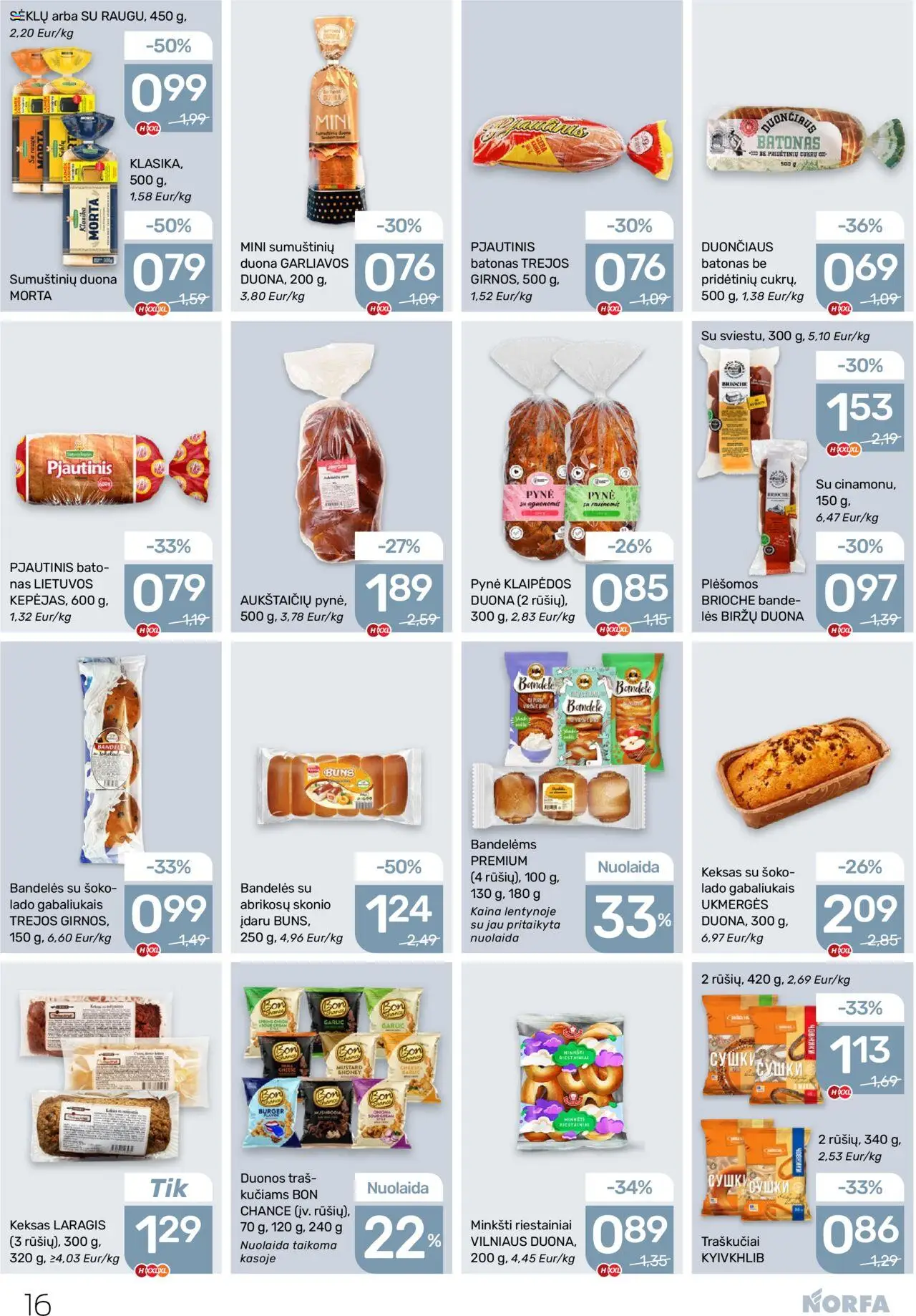 NORFA akcijos nuo 02.10.2025 | Puslapis: 16 | Prekių: Batonas, Bandelė, Bandelės, Traškučiai