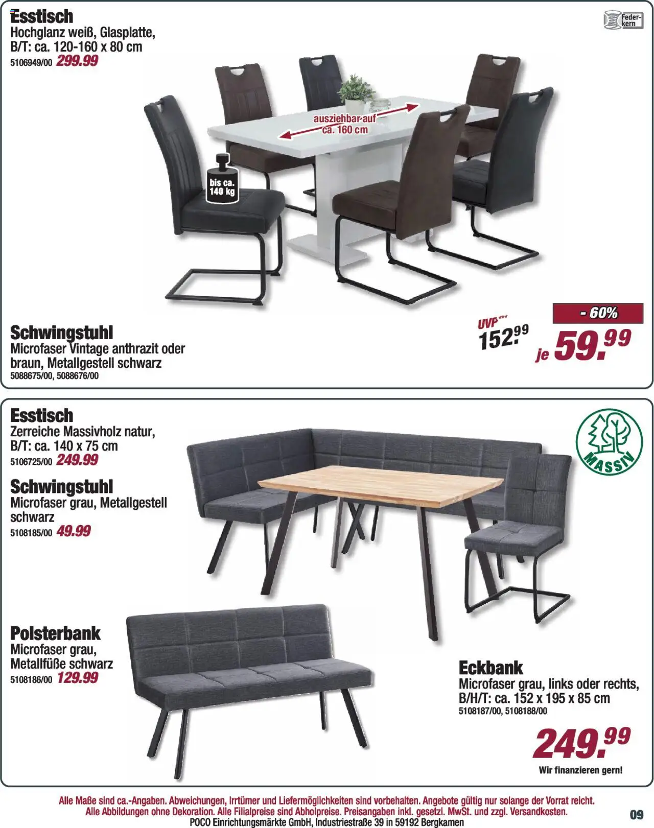 Poco Prospekt 	 - gültig ab dem 19.07.2025 | Seite: 9 | Produkte: Esstisch, Eckbank