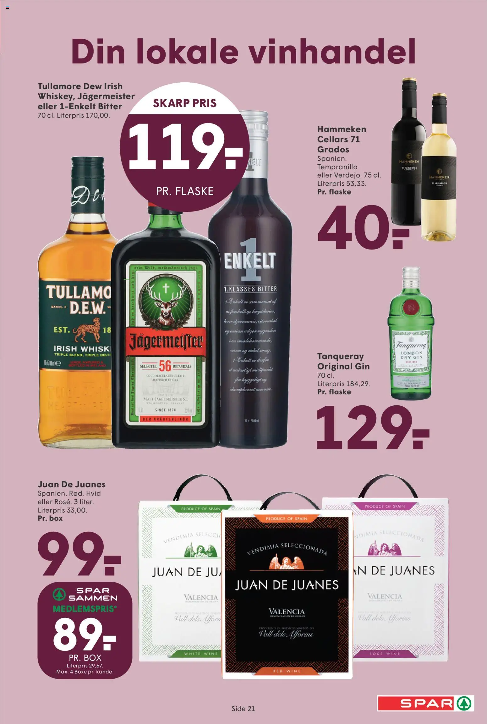 Spar tilbudsavis – gyldig fra 24.10.2025 | Side: 21 | Produkter: Gin