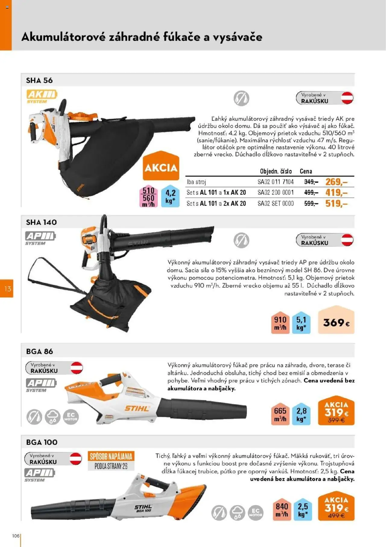 Nové STIHL akcie – leták je platný od 01.04.2025 | Strana: 106 | Produkty: Vysávače, Vysávač