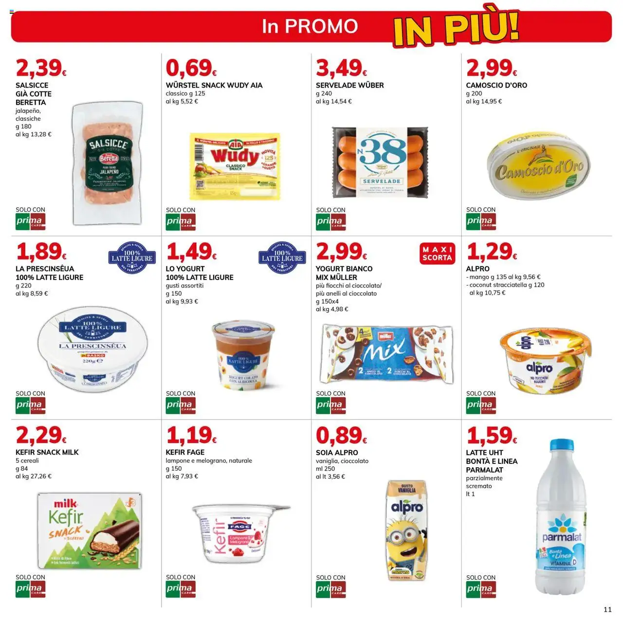 Volantino Basko del 03.06.2025 | Pagina: 11 | Prodotti: Cioccolato, Cereali, Wurstel, Stracciatella