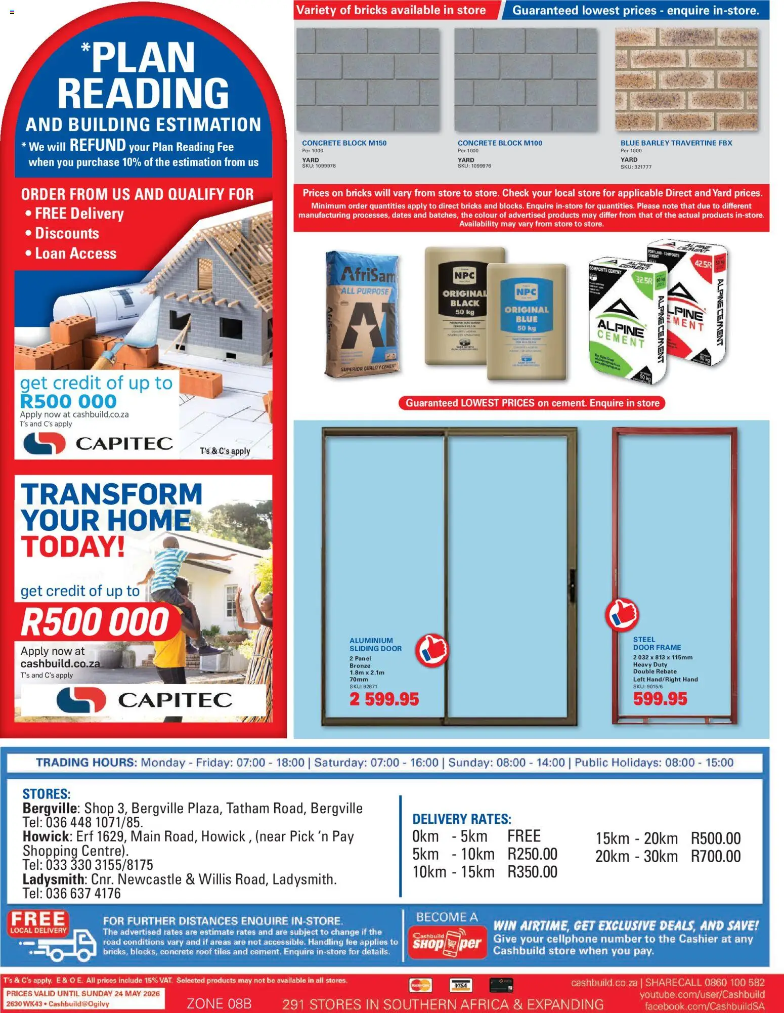 New Cashbuild catalogue – valid from 20.04.2026 | Page: 4 | Products: Dates, Frame, Door frame, Cement