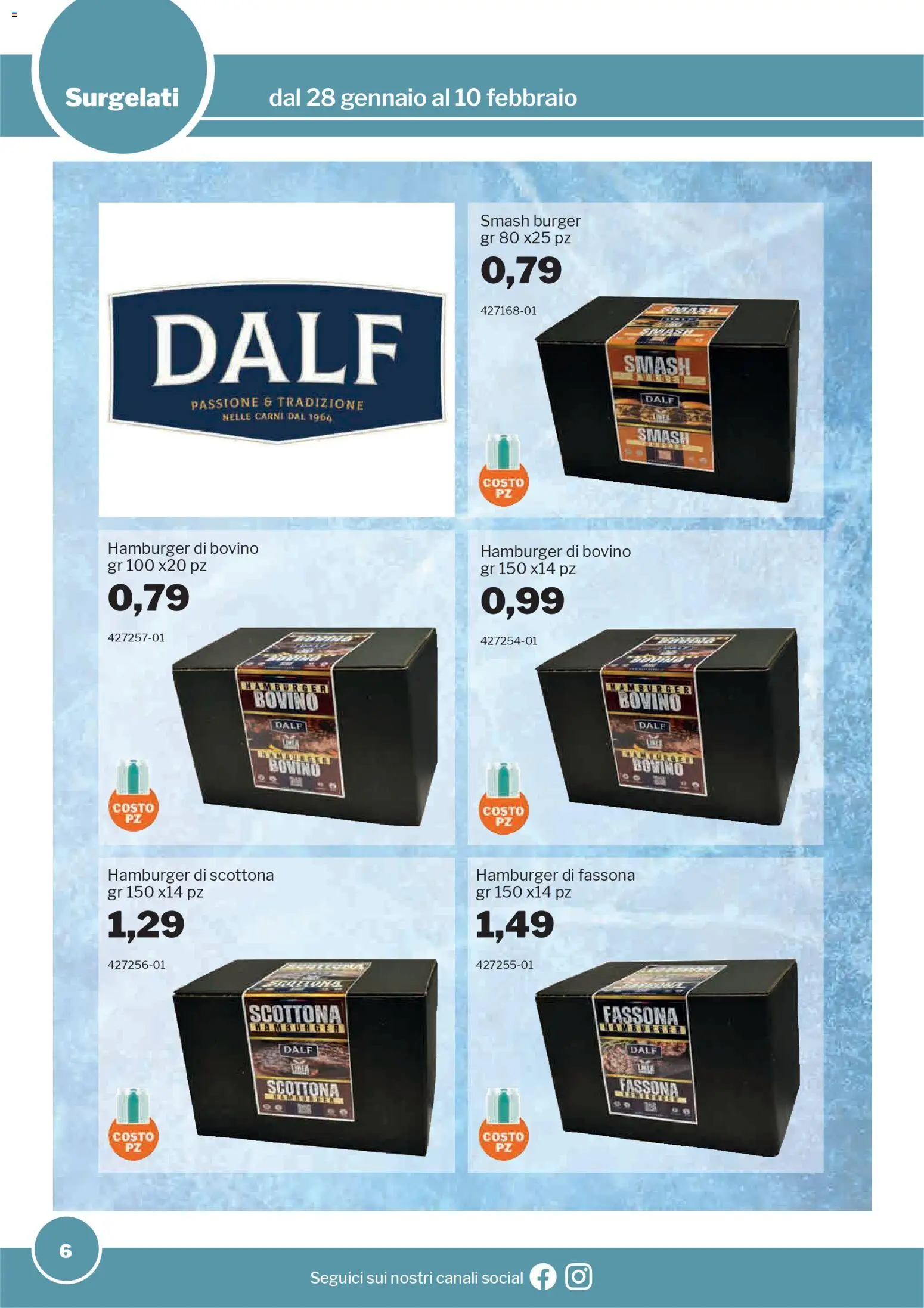 Volantino Sogegross del 28.01.2026 | Pagina: 6 | Prodotti: Bovino, Hamburger