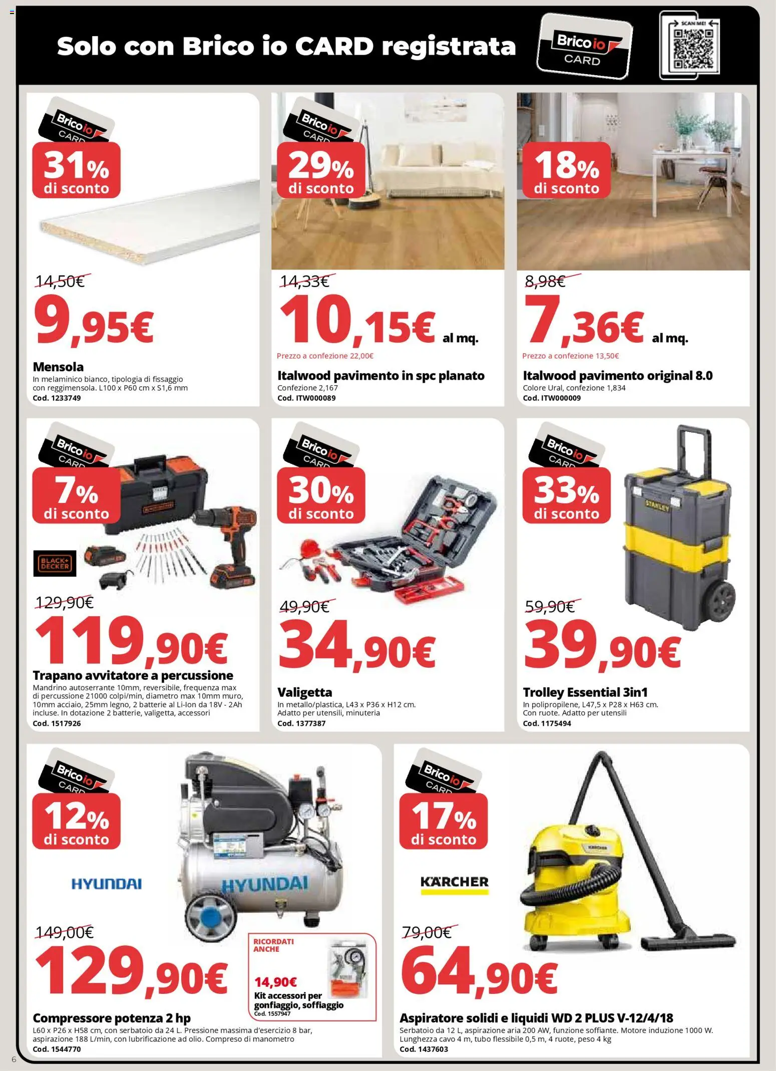 Volantino Brico io del 06.11.2025 | Pagina: 6 | Prodotti: Cavo, Manometro, Valigetta, Mensola