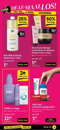 Etos Home Retreat handcrème en Mimosa Flower body cream, Etos Home Retreat hand cream and Mimosa Flower body cream bijv. Mimosa handcreme 75 ml - Voorbeeld van een folder van Etos, geldig van 23.03.2026 | Pagina: 48
