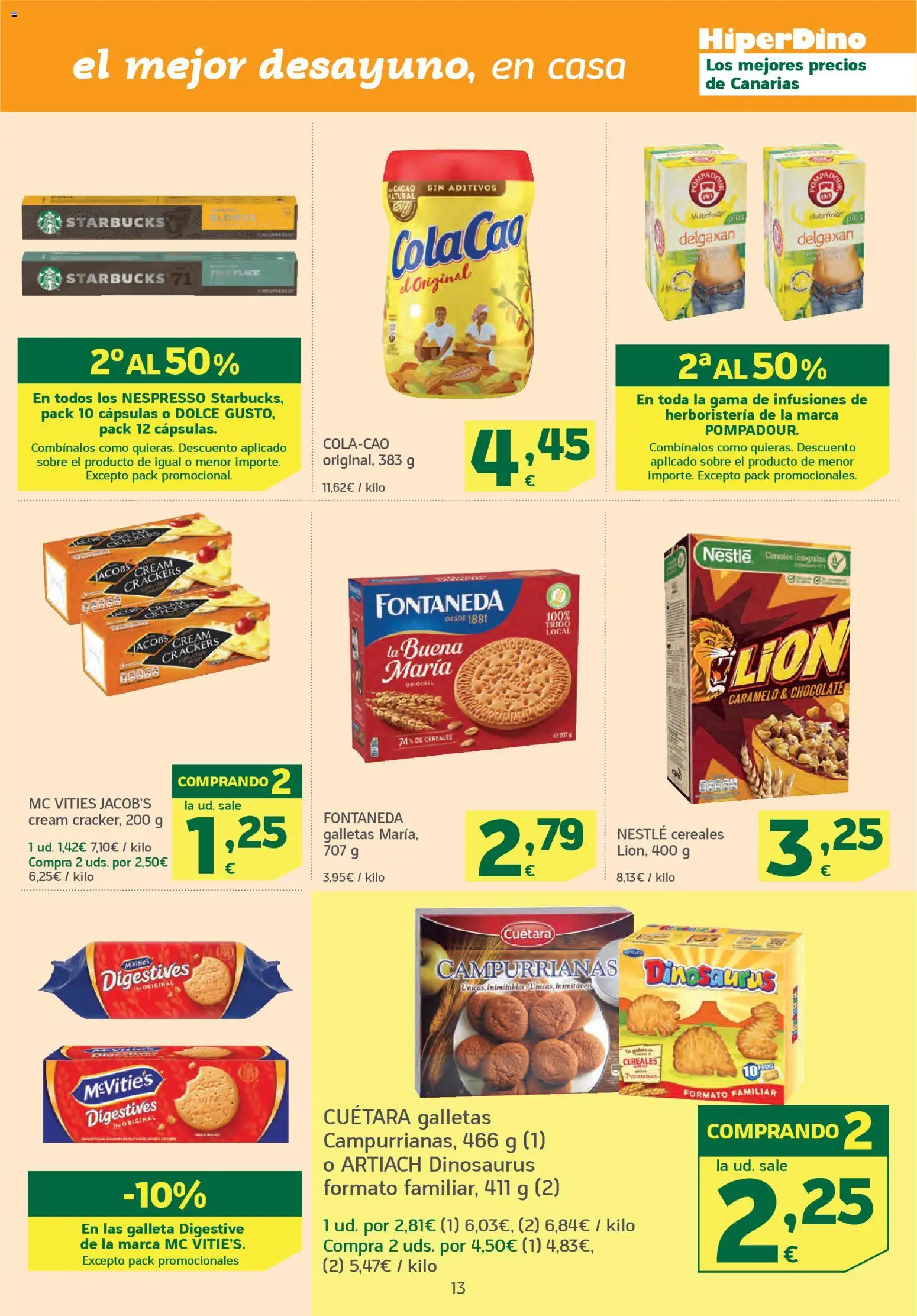 HiperDino folleto │ válido desde el 07.01.2026 | Página: 13 | Productos: Chocolate, Cereales, Galletas, Φρυγανιές σικάλεως
