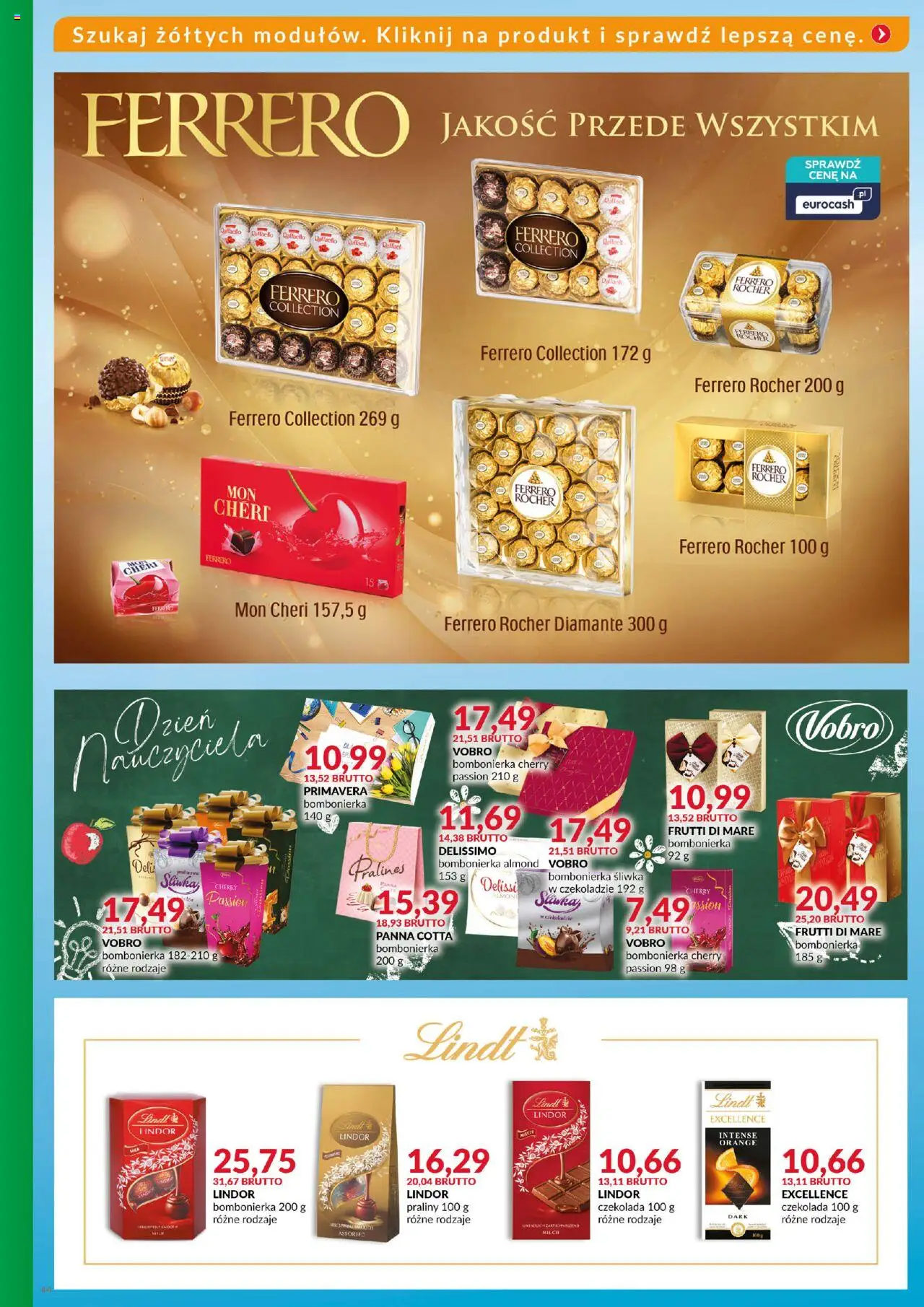 Eurocash Gazetka - Katalog Artykułów Spożywczych od 21.09.2025 | Strona: 44 | Produkty: Praliny, Czekolada, Frutti di Mare, Ferrero rocher
