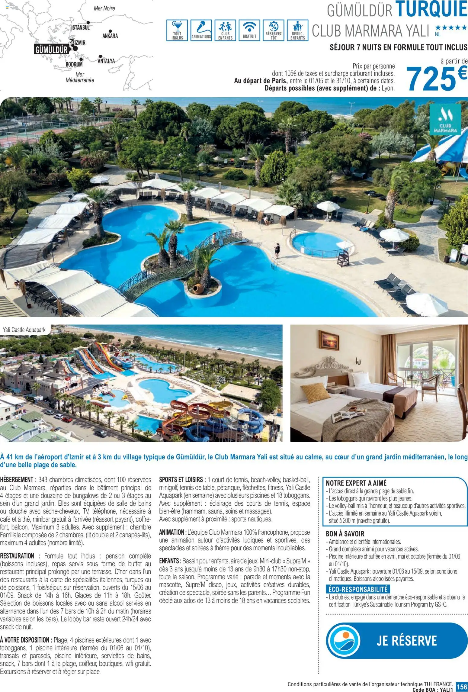 {H1} | Page: 156 | Produits: Glaces, Lit, Douche, Café