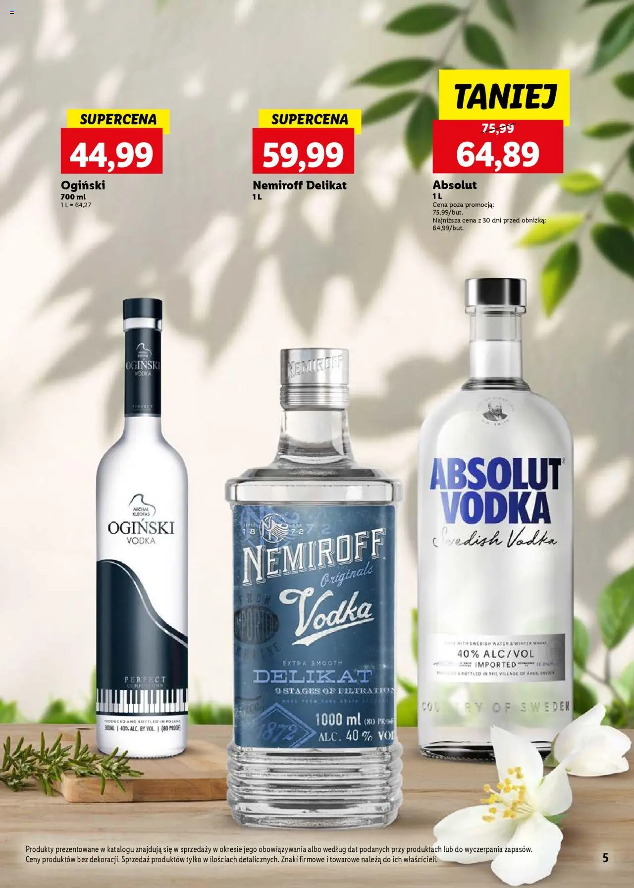 Lidl Katalog alkoholi mocnych od 05.05.2025 | Strona: 5 | Produkty: Ogiński, Vodka