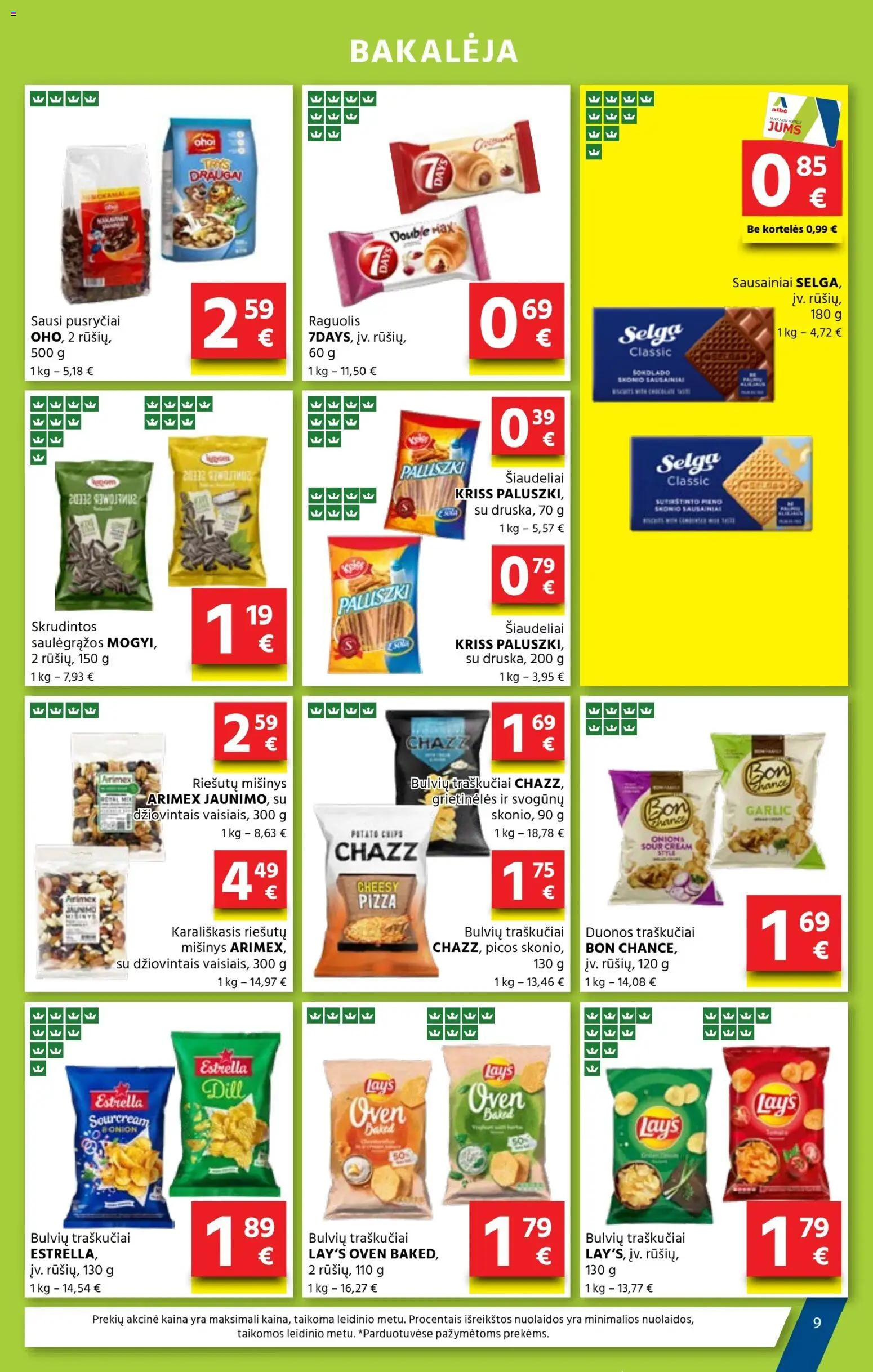AIBE akcijos nuo 22.01.2026 | Puslapis: 9 | Prekių: Sausainiai, Traškučiai, Saulėgrąžos