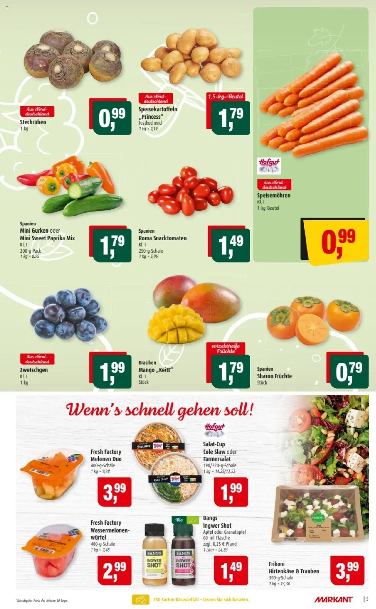 Markant Prospekt 	 – gültig ab 22.09.2025 | Seite: 5 | Produkte: Trauben, Zwetschgen, Paprika, Mango