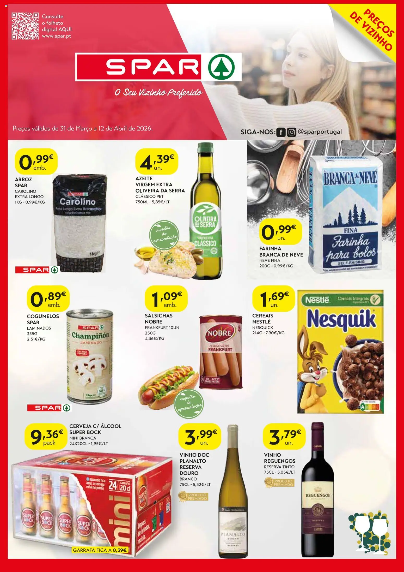 Spar - folheto │ válido de 31.03.2026 | Página: 1 | Produtos: Azeite, Vinho, Arroz, Cogumelos