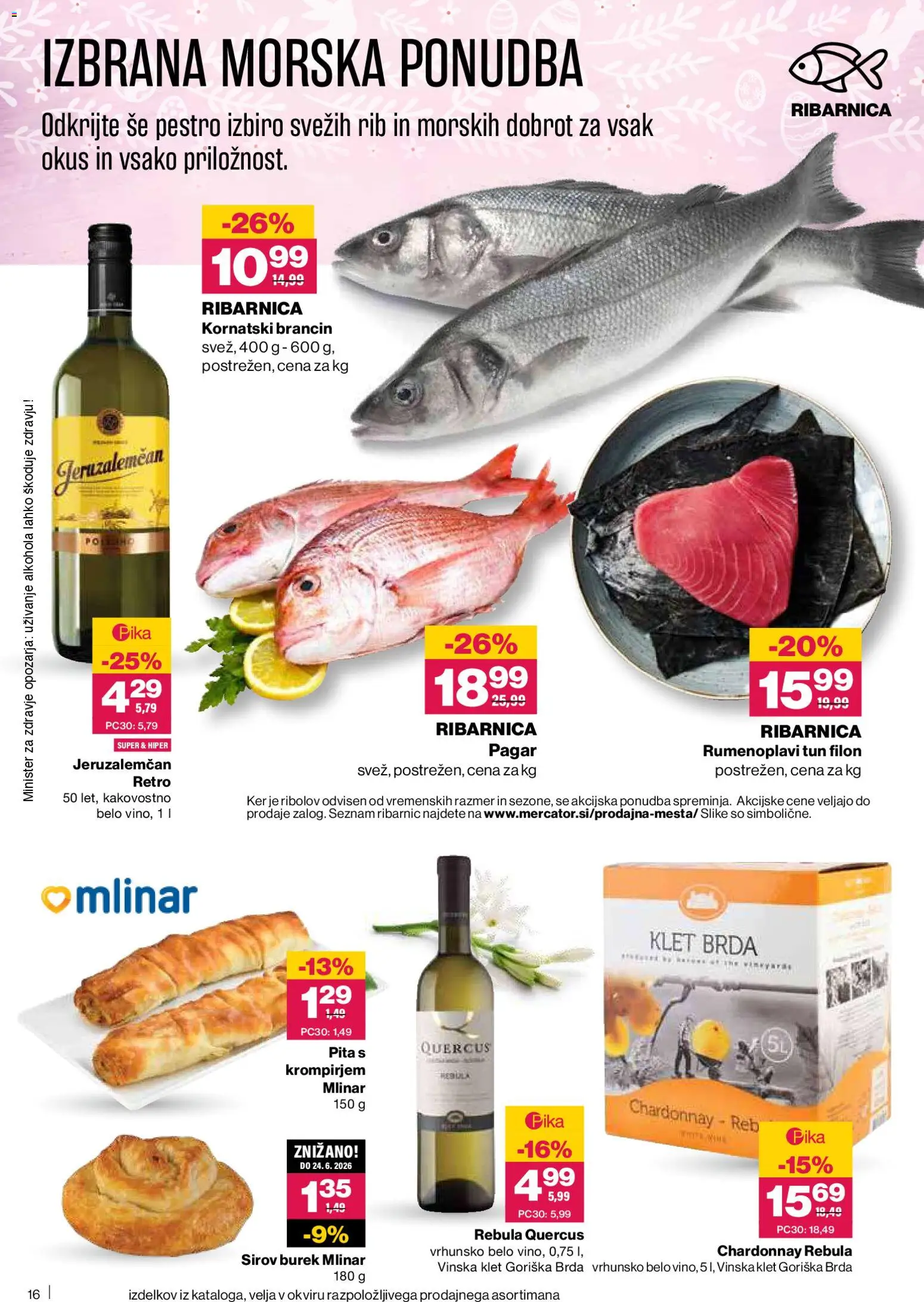 Novi Mercator katalog ponudbe – veljaven od 26.03.2026 | Stran: 16 | Izdelki: Pita