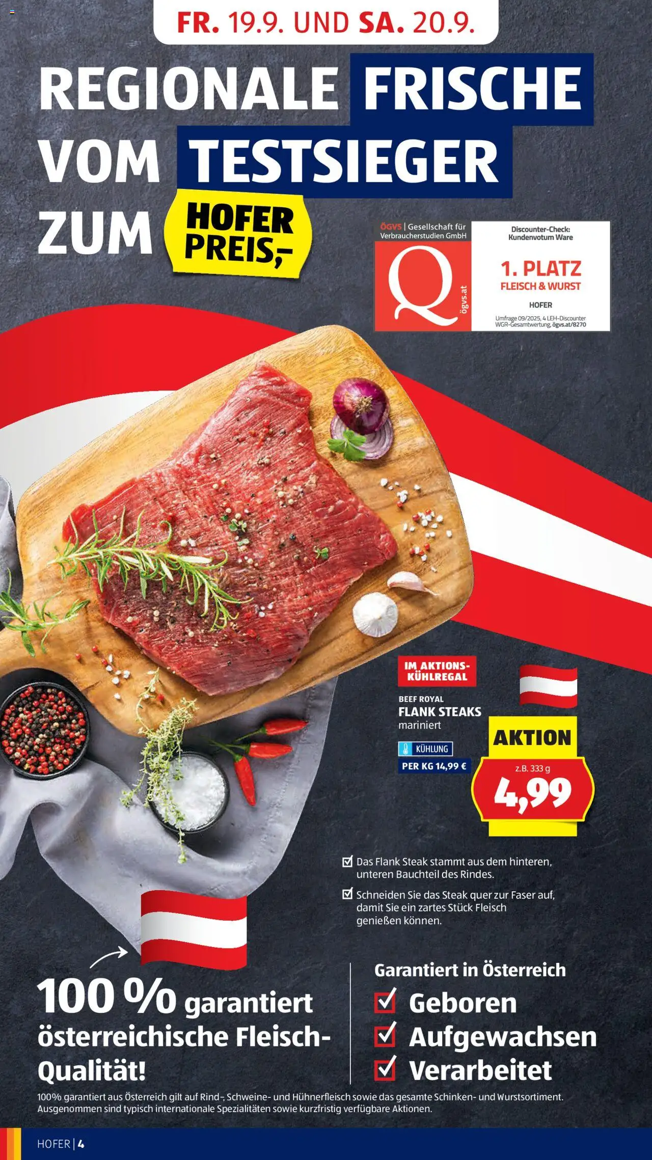 Hofer Flugblatt gültig ab 19.09.2025 | Seite: 6 | Produkte: Wurst, Schinken, Hühnerfleisch