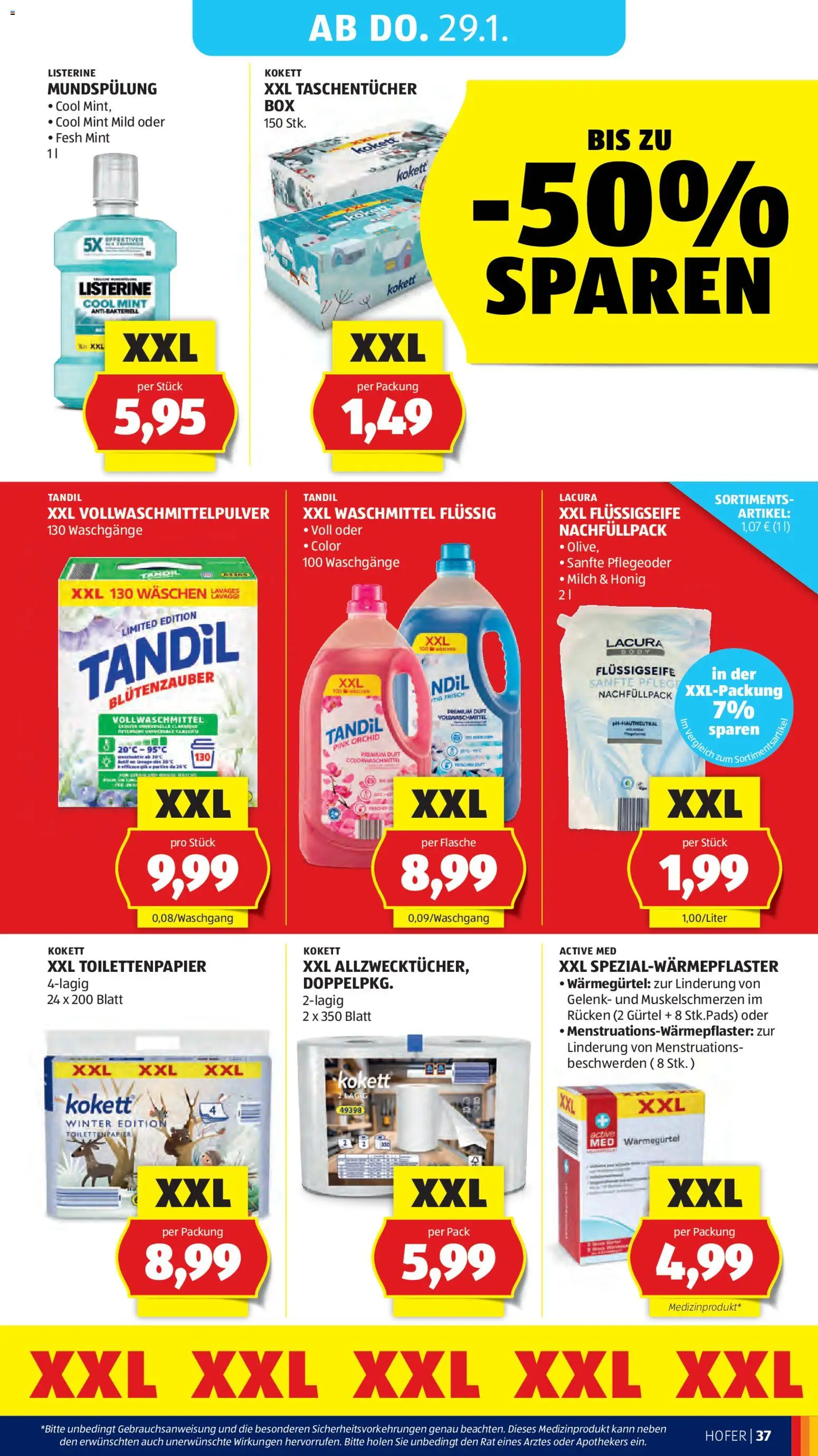 Hofer Flugblatt gültig ab 23.01.2026 | Seite: 41 | Produkte: Gürtel, Duft, Milch, Waschmittel