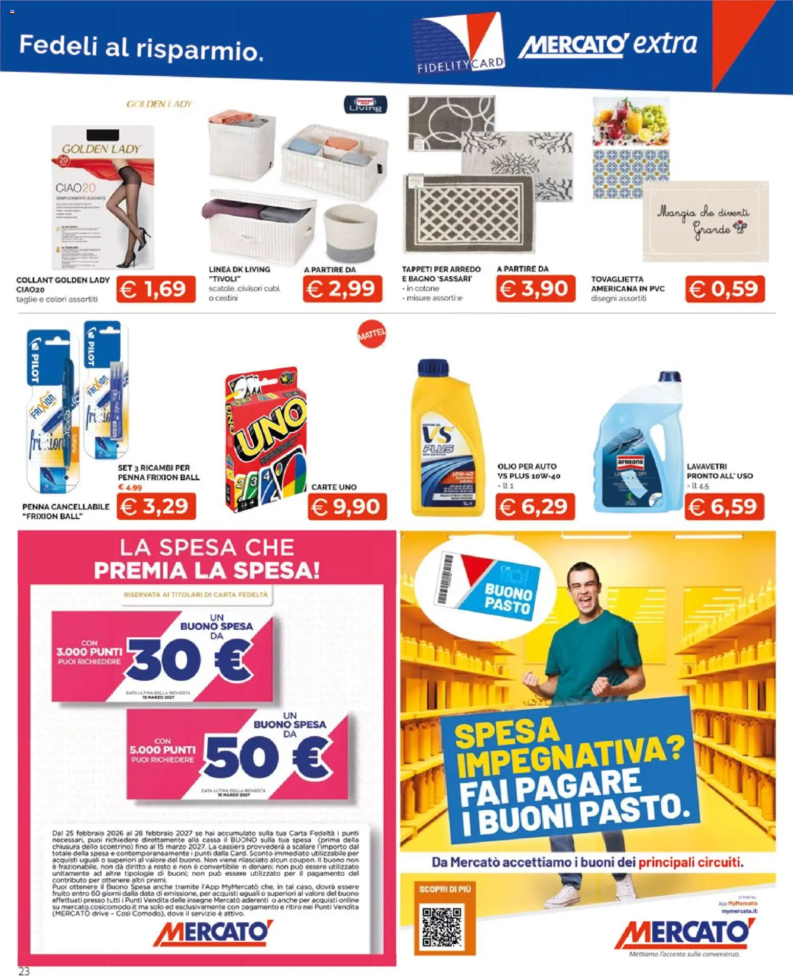 Volantino Mercatò del 23.04.2026 | Pagina: 23 | Prodotti: Olio, Collant, Data, Bagno