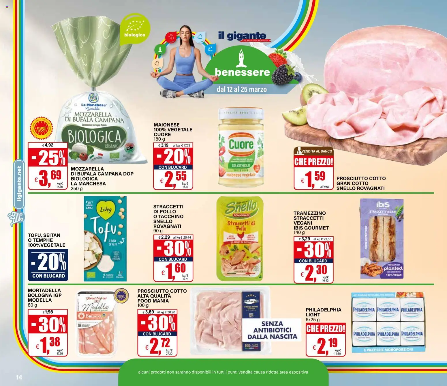 Volantino Il Gigante del 12.03.2026 | Pagina: 14 | Prodotti: Pollo, Maionese, Mortadella, Seitan
