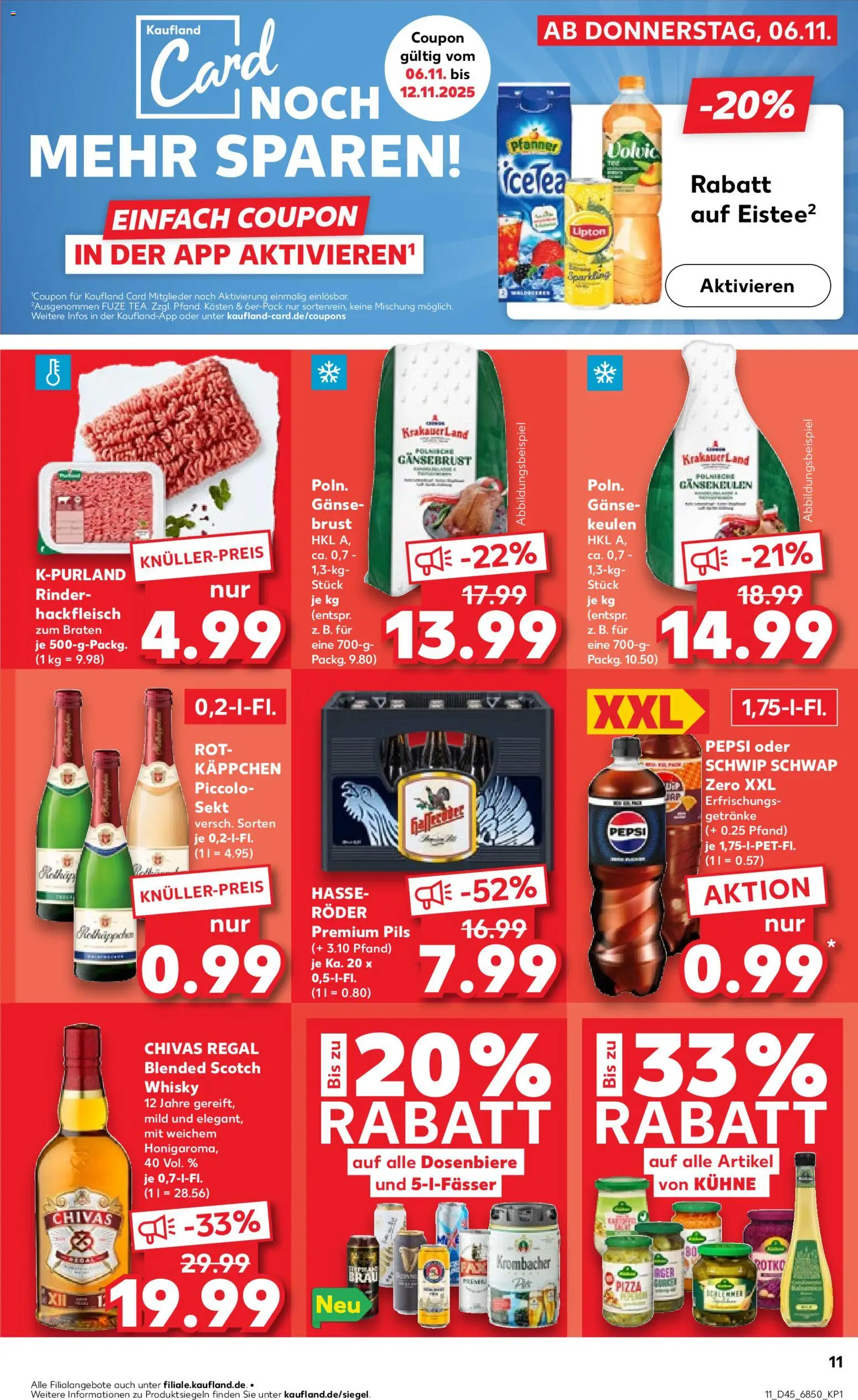 Kaufland prospekt Speyer	 – gültig ab 06.11.2025 | Seite: 11 | Produkte: Regal, Sekt, Volvic, Hackfleisch