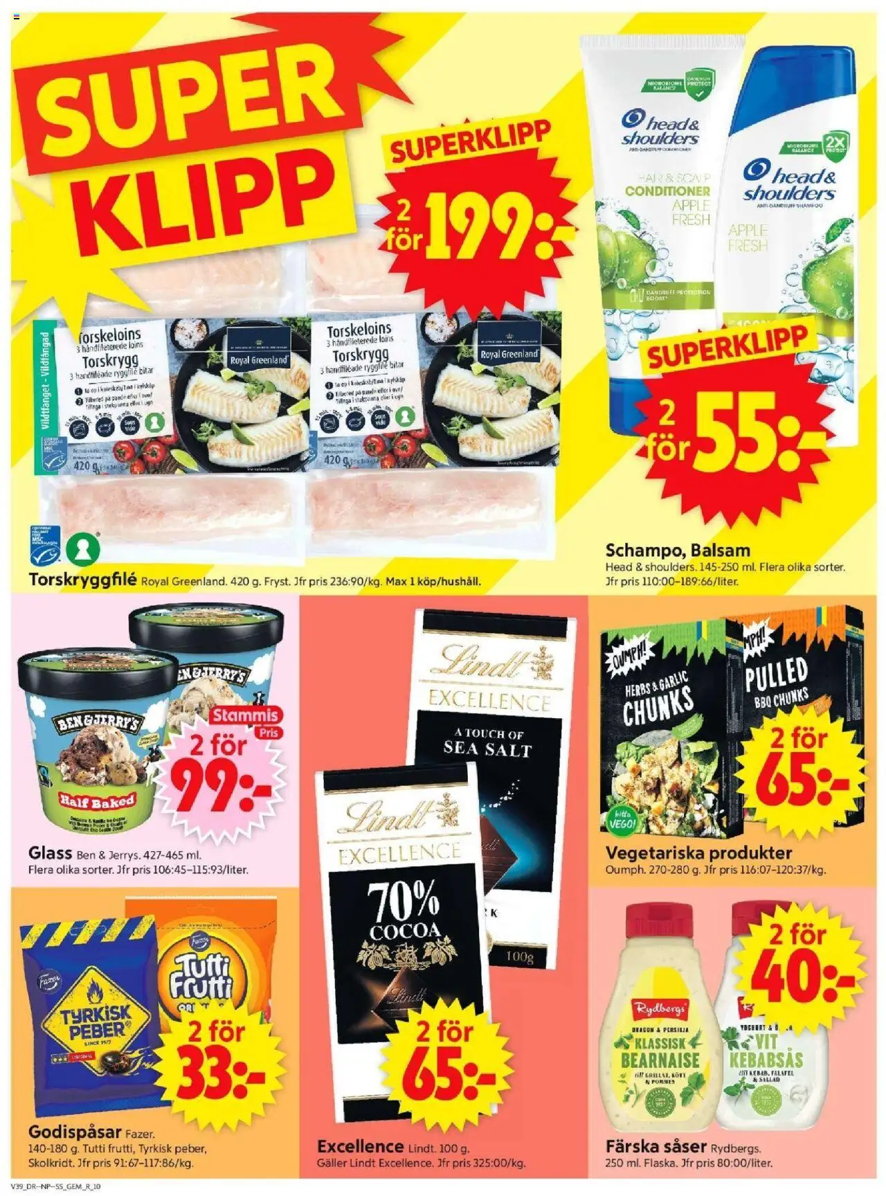 ICA Supermarket reklamblad aktuell från 22.09.2025 | Sida: 12 | Produkter: Salt, Galler, Falafel, Persilja