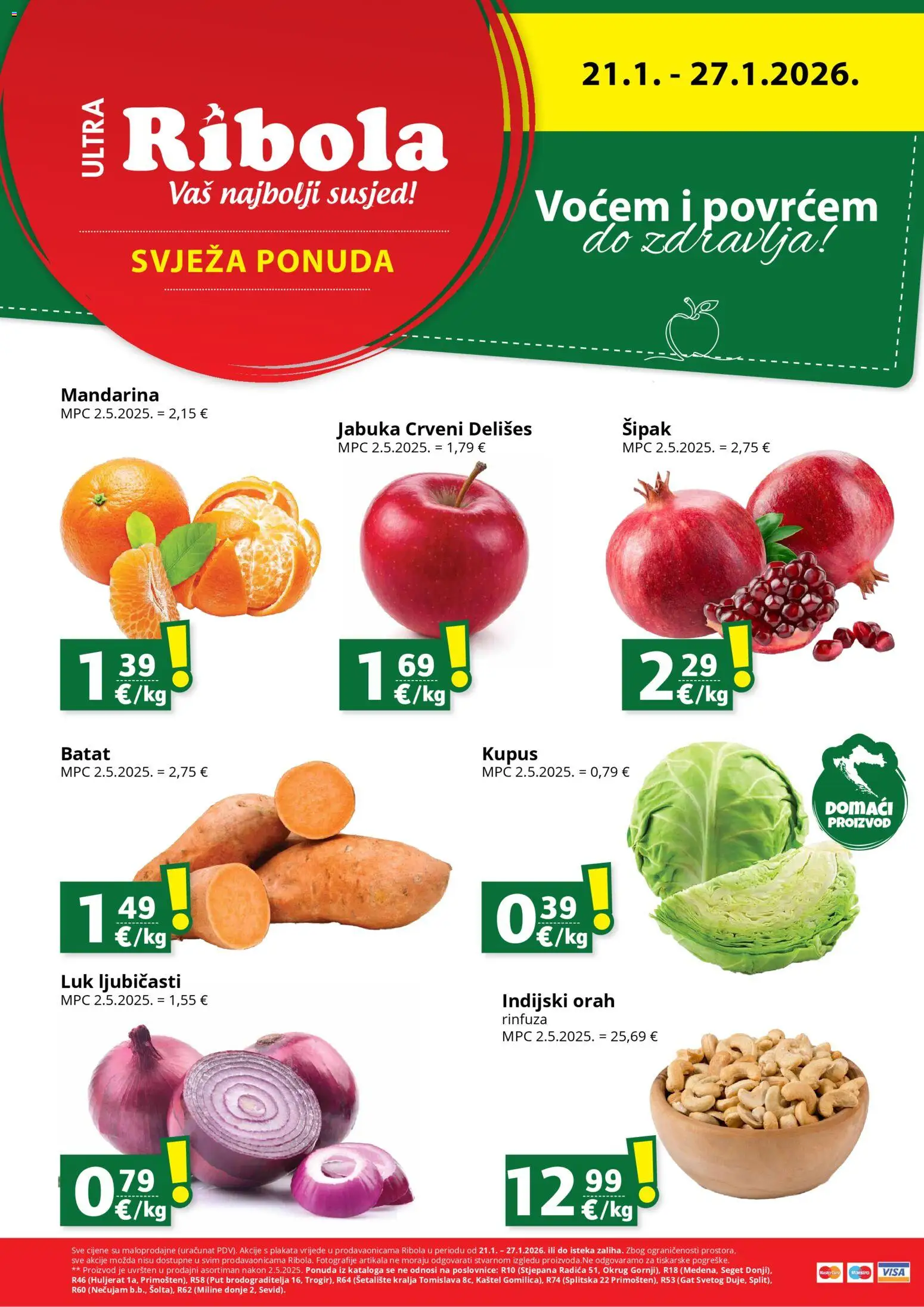 Ribola katalog | vrijedi od 21.01.2026 | Stranica: 1 | Proizvodi: Mandarina, Luk, Jabuka, Orah