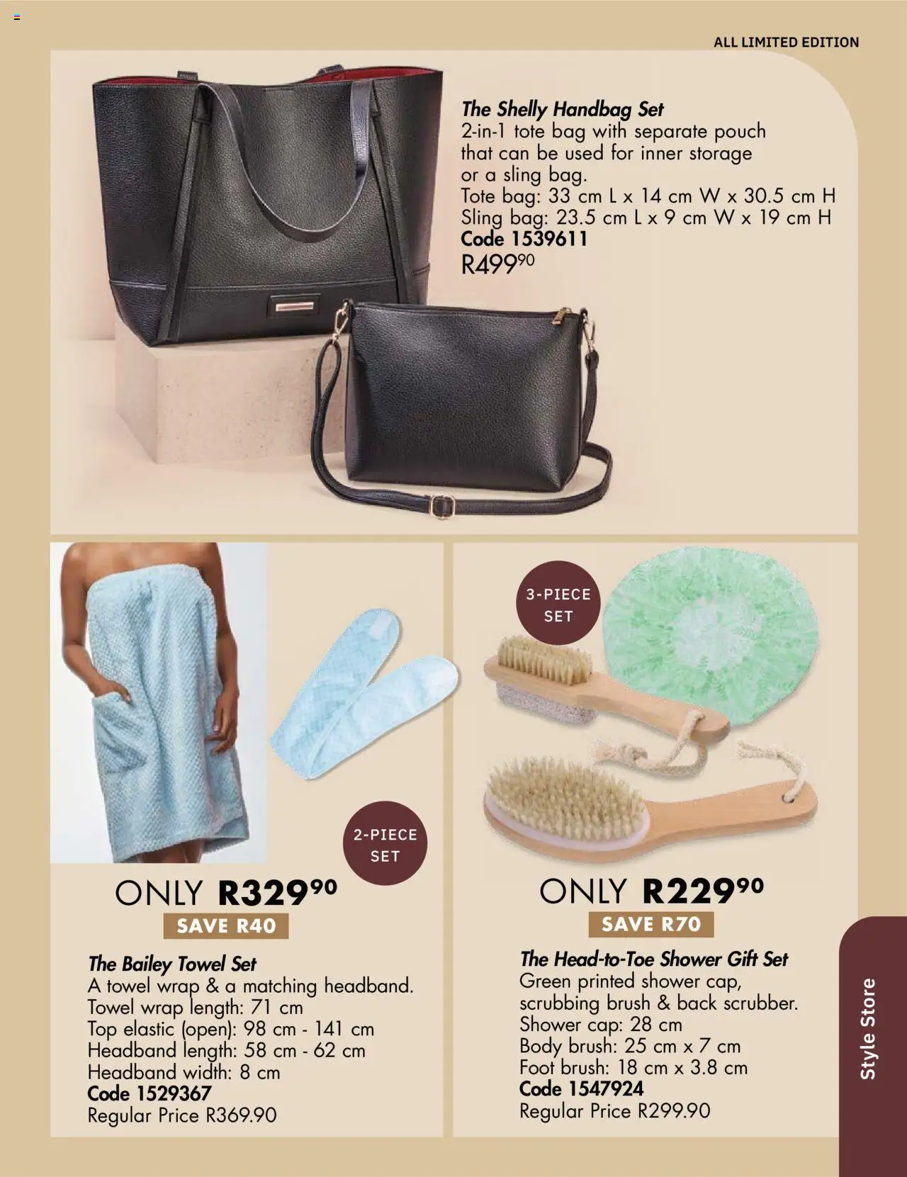 Justine Specials │ valid from 01.08.2025 | Page: 91 | Products: Handbag, Headband, Shower, Brush