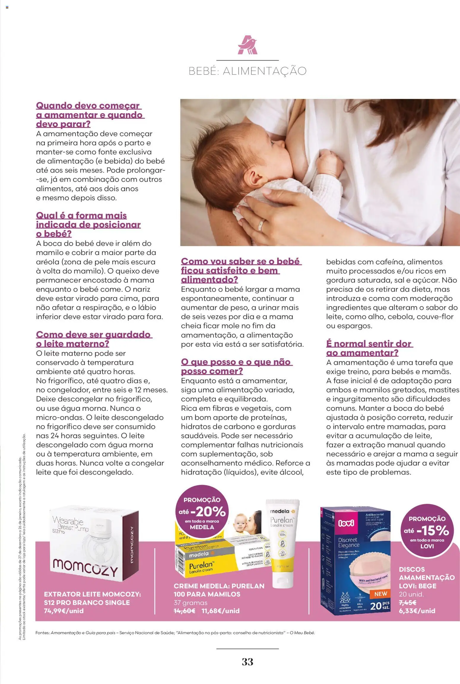 Auchan folheto │ válido de 01.01.2026 | Página: 33 | Produtos: Discos amamentação, Sal, Leite, Creme