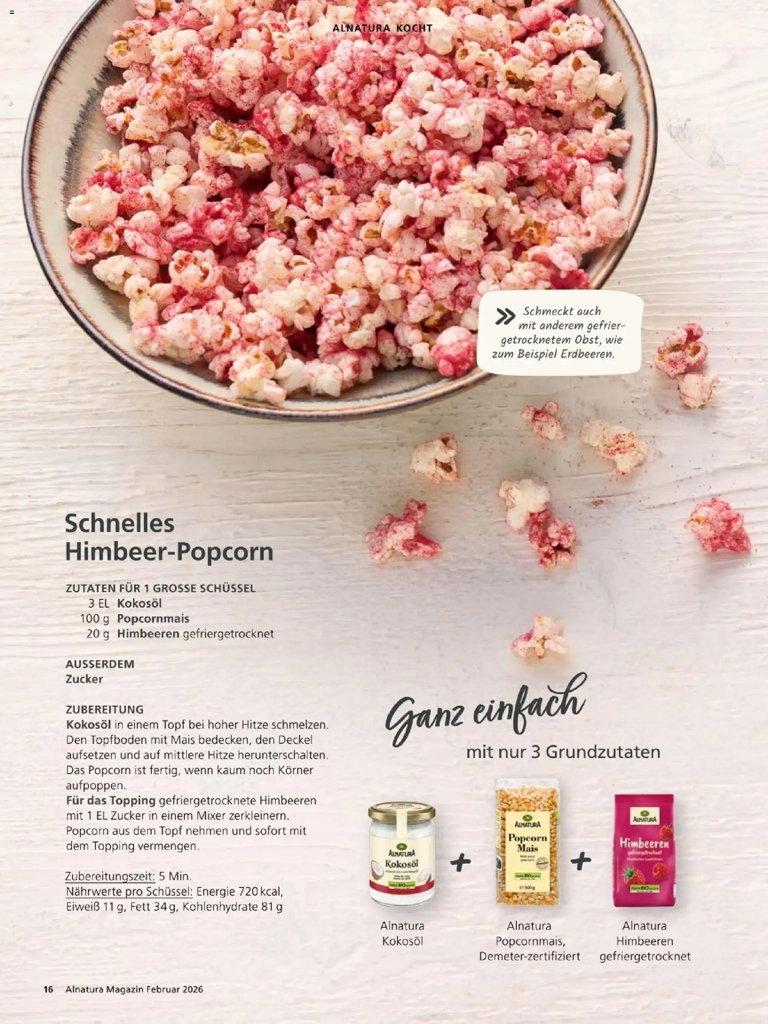 Alnatura Prospekt – gültig ab 01.02.2026 | Seite: 16 | Produkte: Himbeeren, Mixer, Zucker