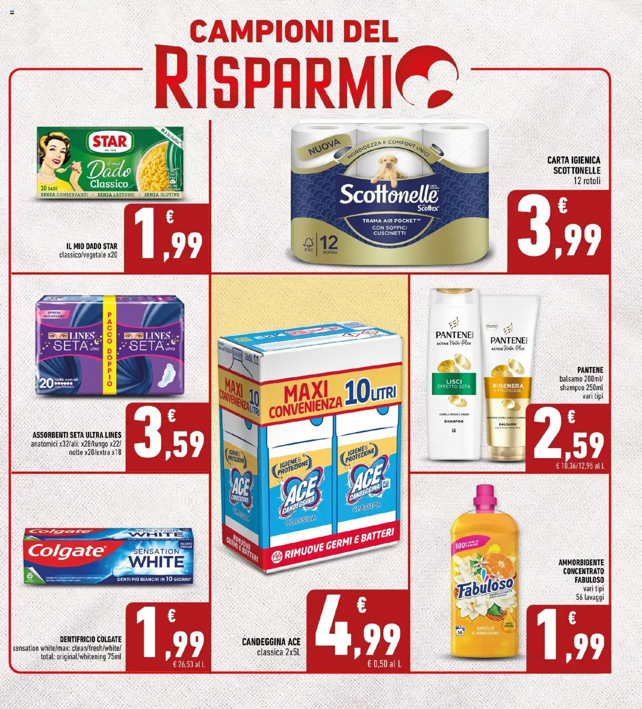 Volantino Conad del 10.09.2025 | Pagina: 3 | Prodotti: Balsamo, Carta igienica, Ammorbidente, Candeggina