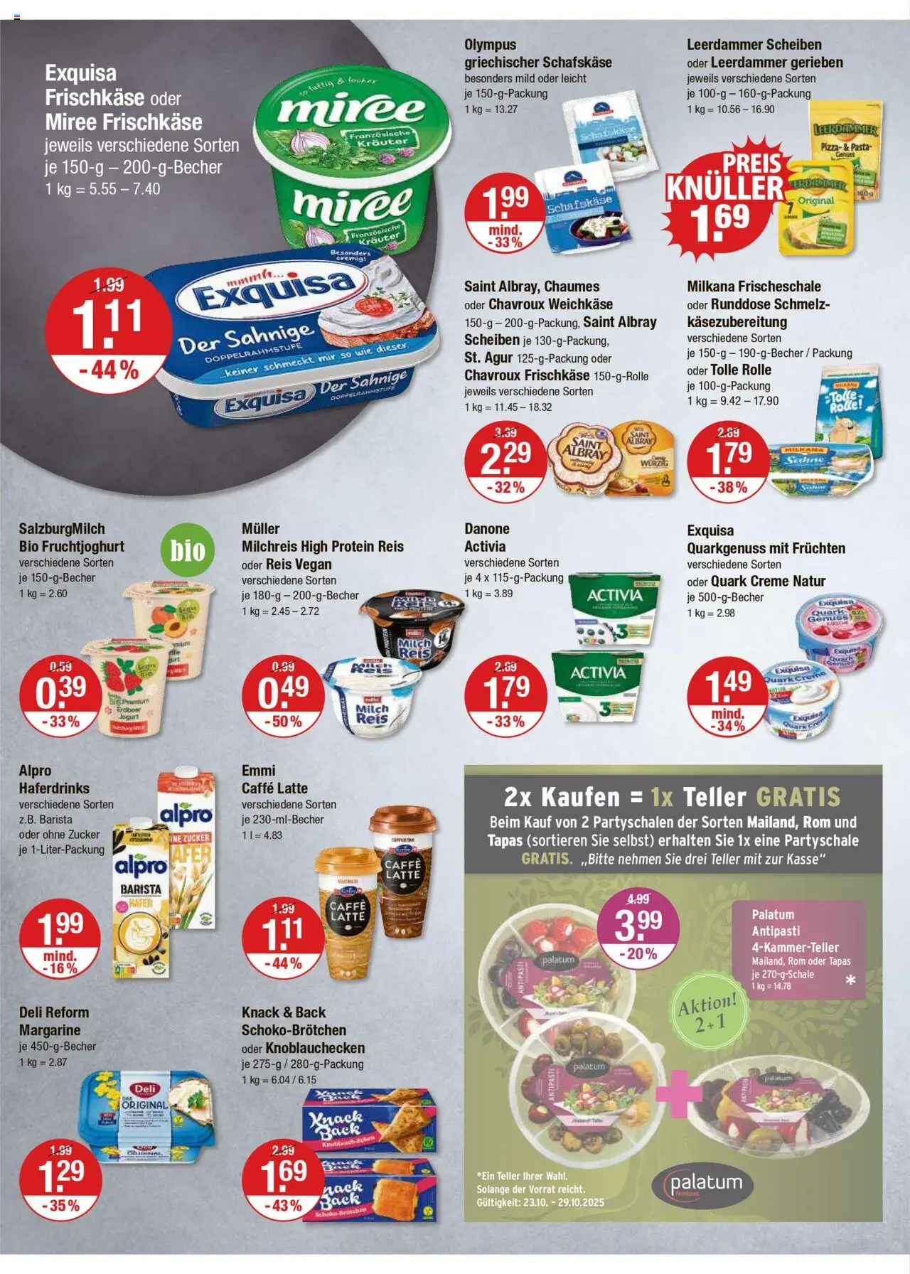 V-Markt - Hallertau / Oberpfalz – gültig ab 23.10.2025 | Seite: 6 | Produkte: Milch, Pasta, Frischkase, Schafskase