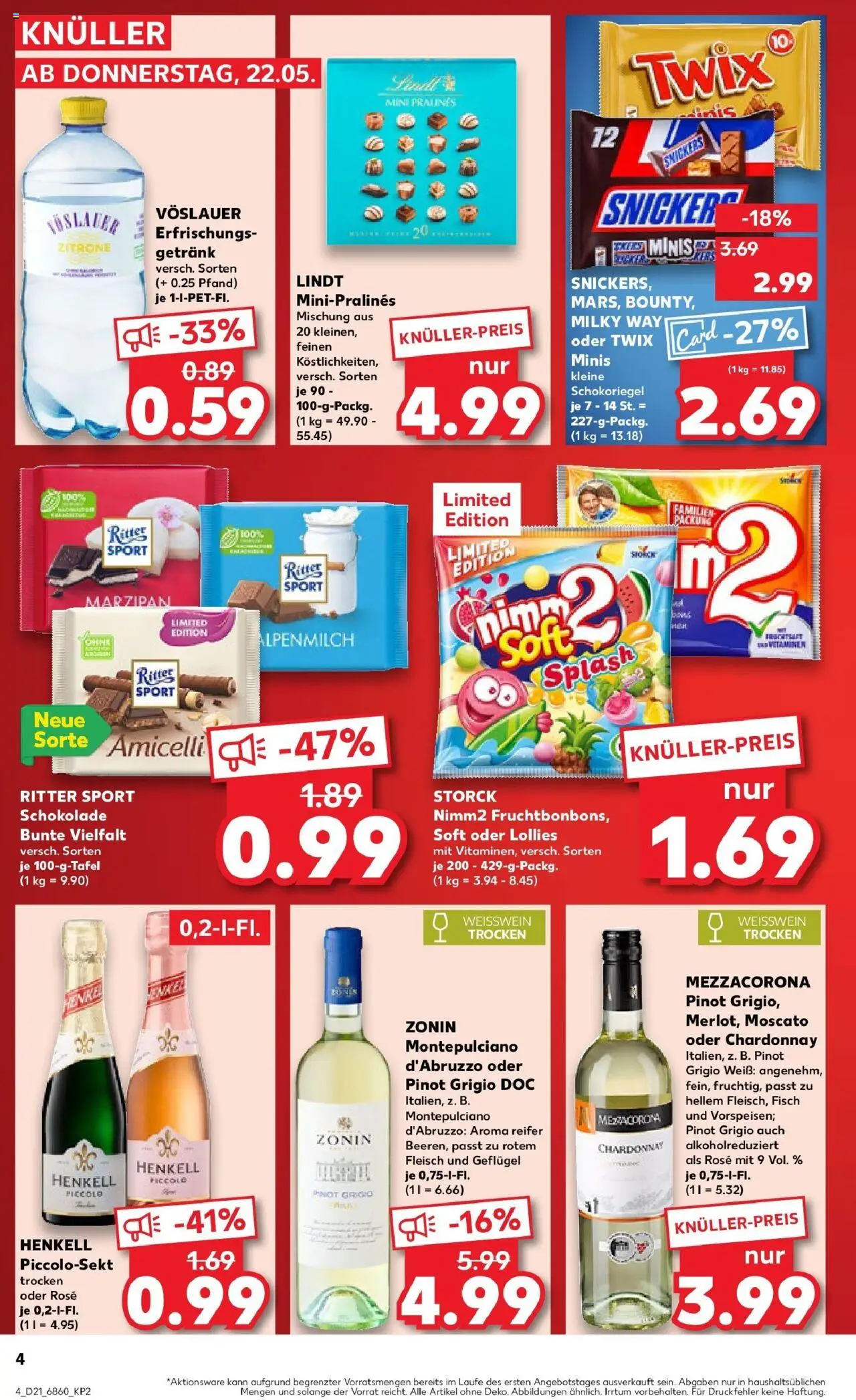 Kaufland prospekt Bad Kreuznach	 - gültig ab dem 22.05.2025 | Seite: 4 | Produkte: Schokolade, Twix, Fisch, Fleisch