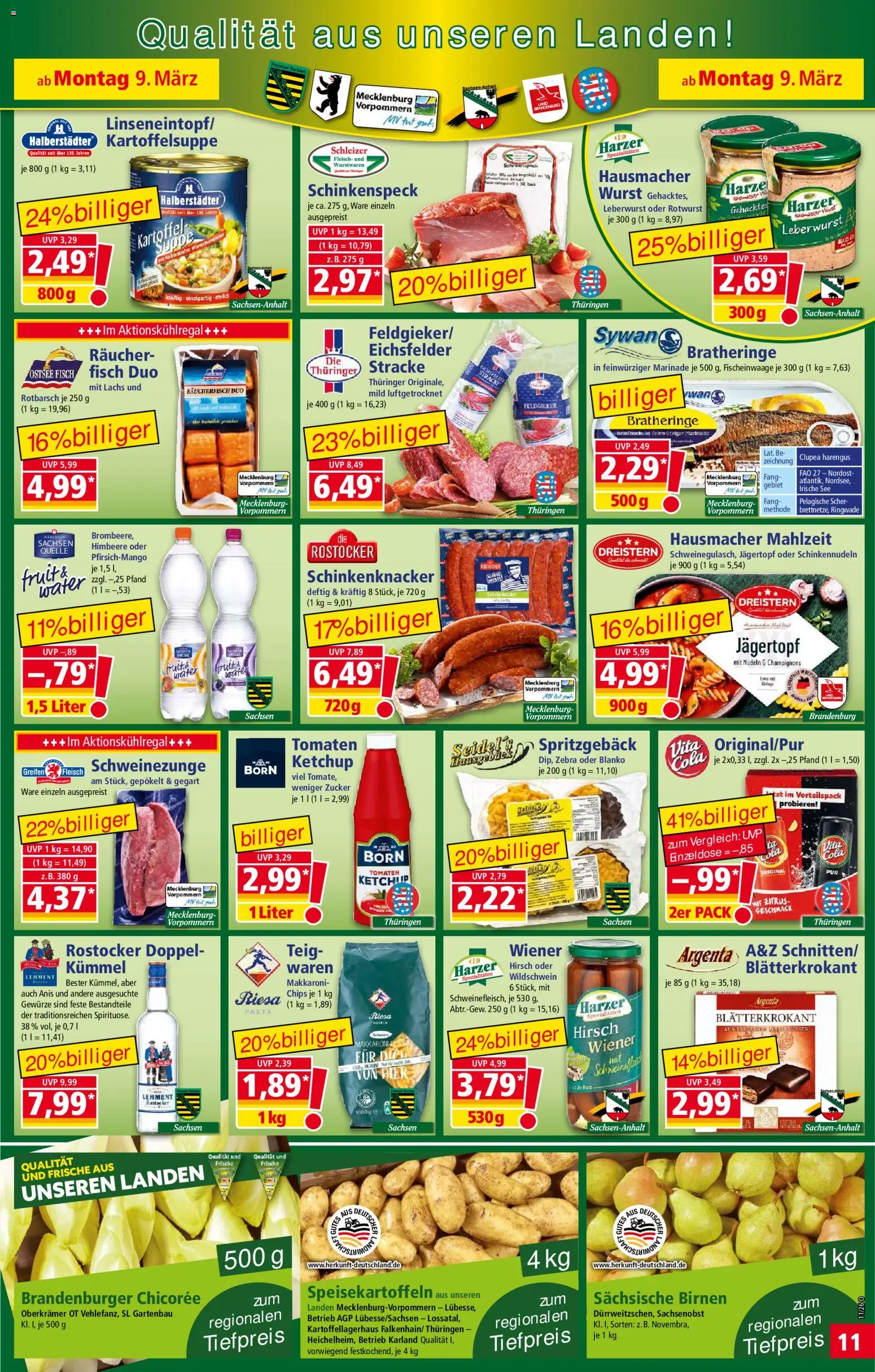 Norma Prospekt 	 – gültig ab 09.03.2026 | Seite: 11 | Produkte: Cola, Gewürze, Himbeere, Fleisch