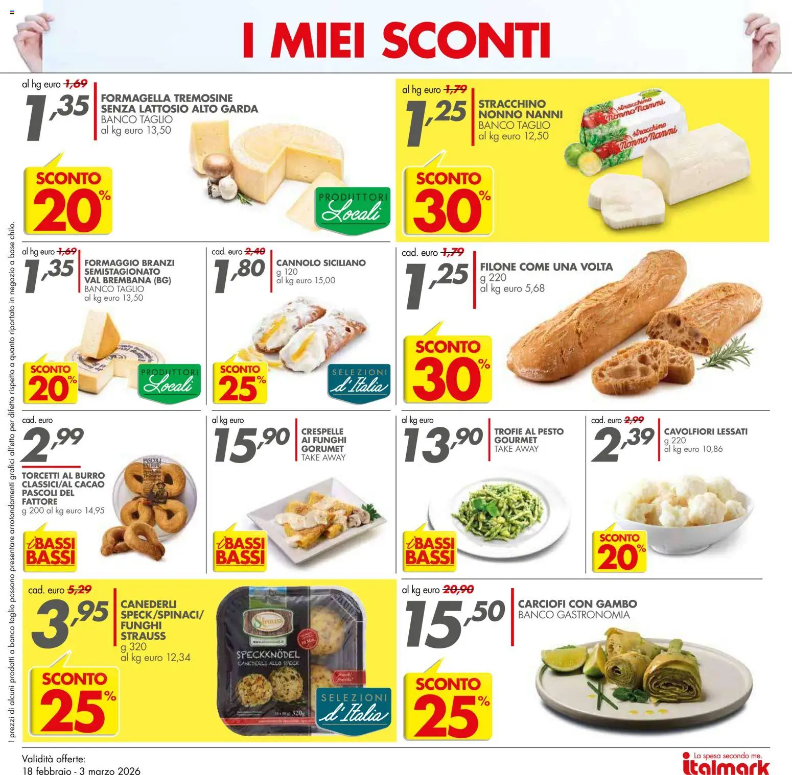 Volantino Italmark del 18.02.2026 | Pagina: 8 | Prodotti: Speck, Burro, Carciofi, Pesto