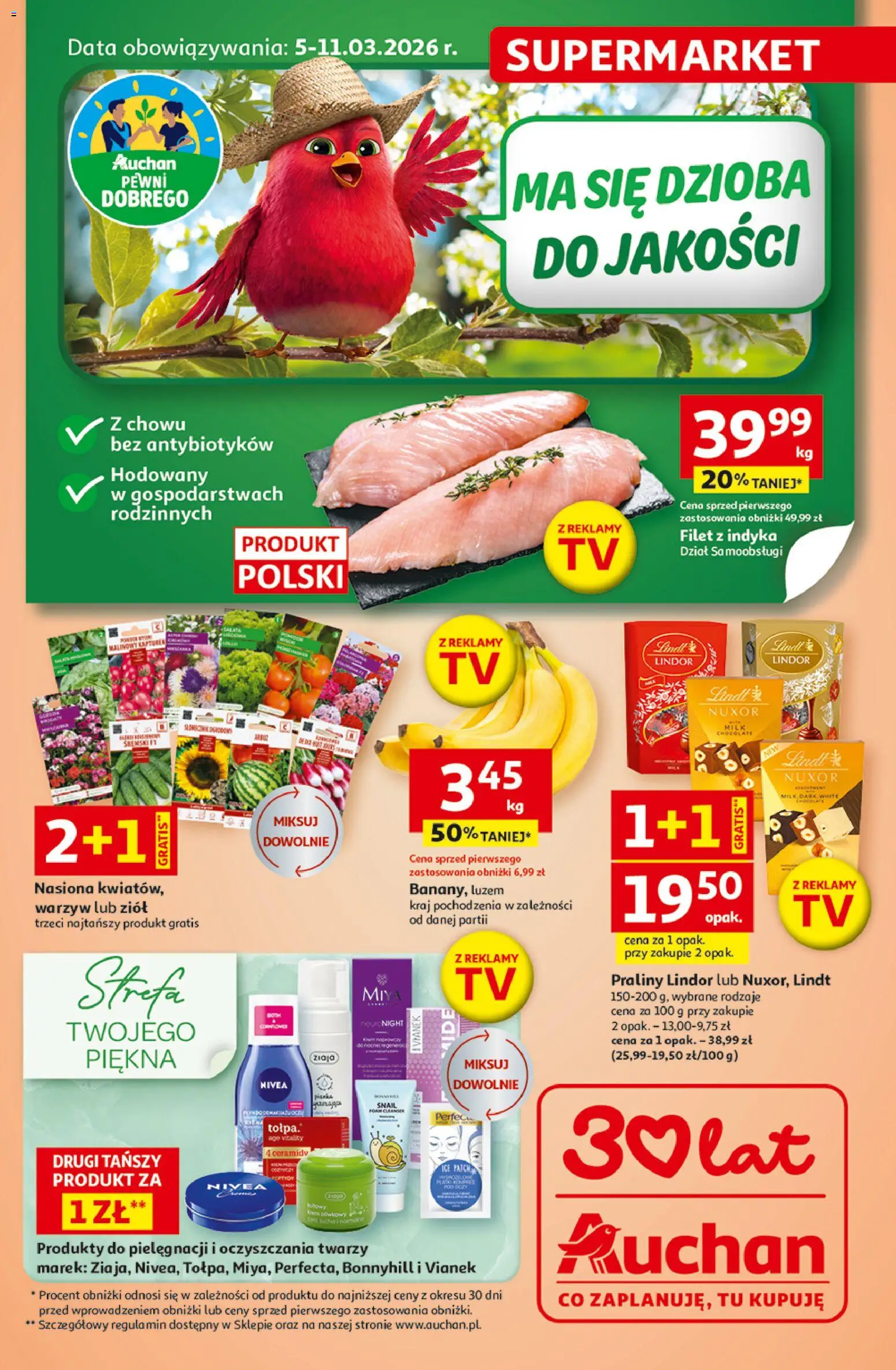Auchan gazetka od 05.03.2026 | Strona: 1 | Produkty: Praliny, Nasiona